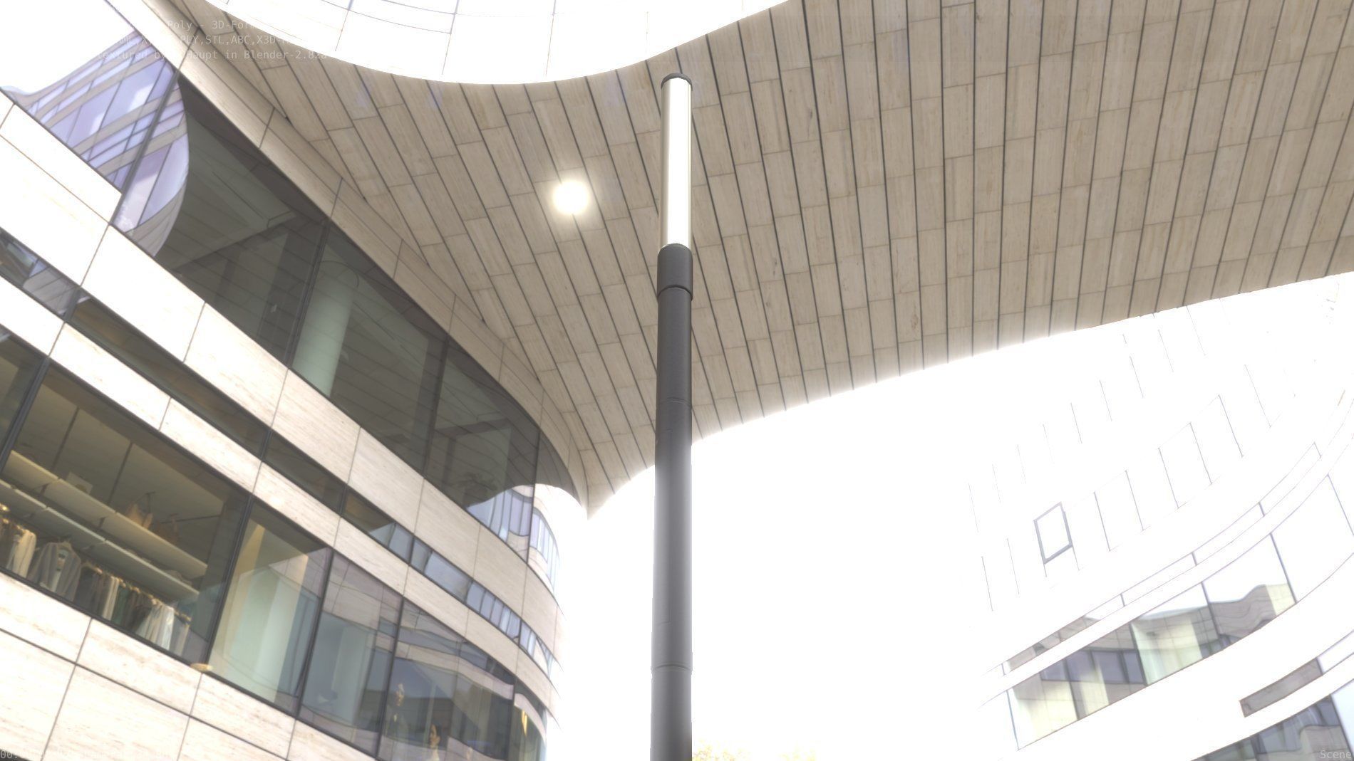 Street Light 10 Basic Low-Poly 390mm Low-poly 3D model_16