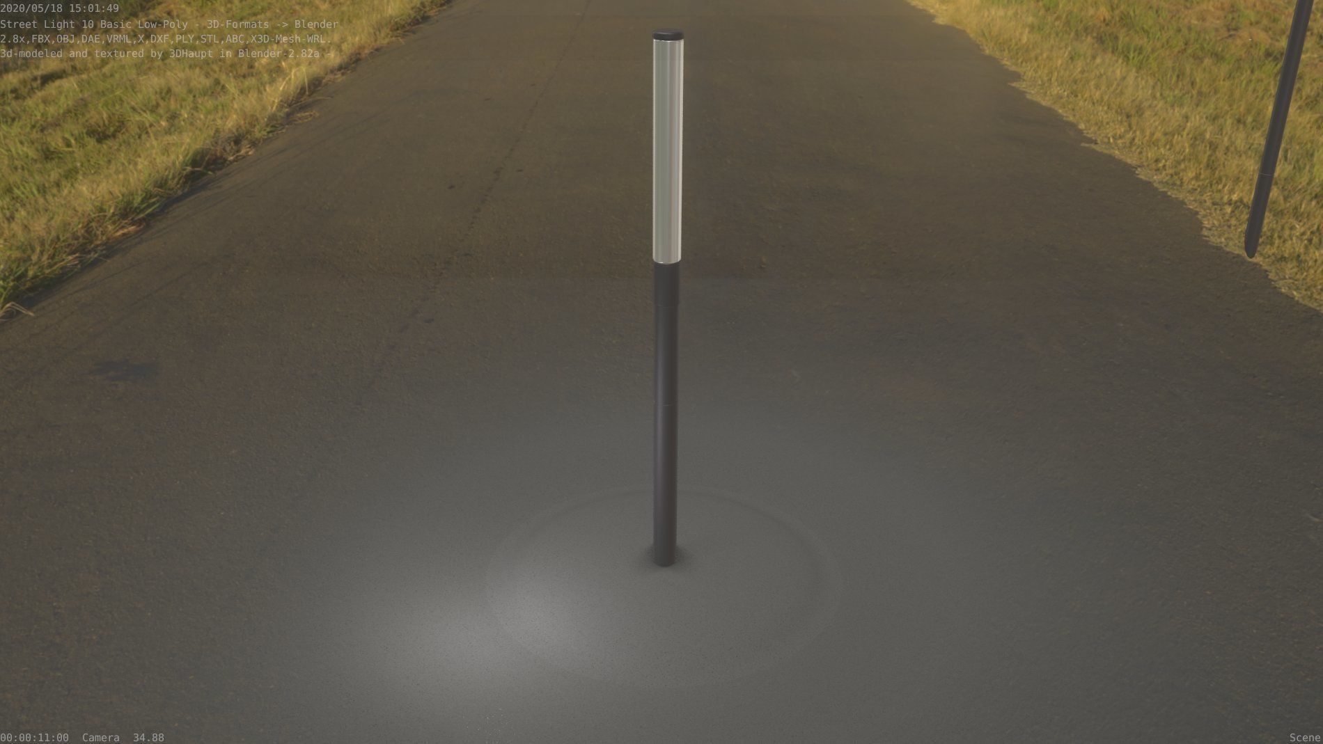 Street Light 10 Basic Low-Poly 390mm Low-poly 3D model_65