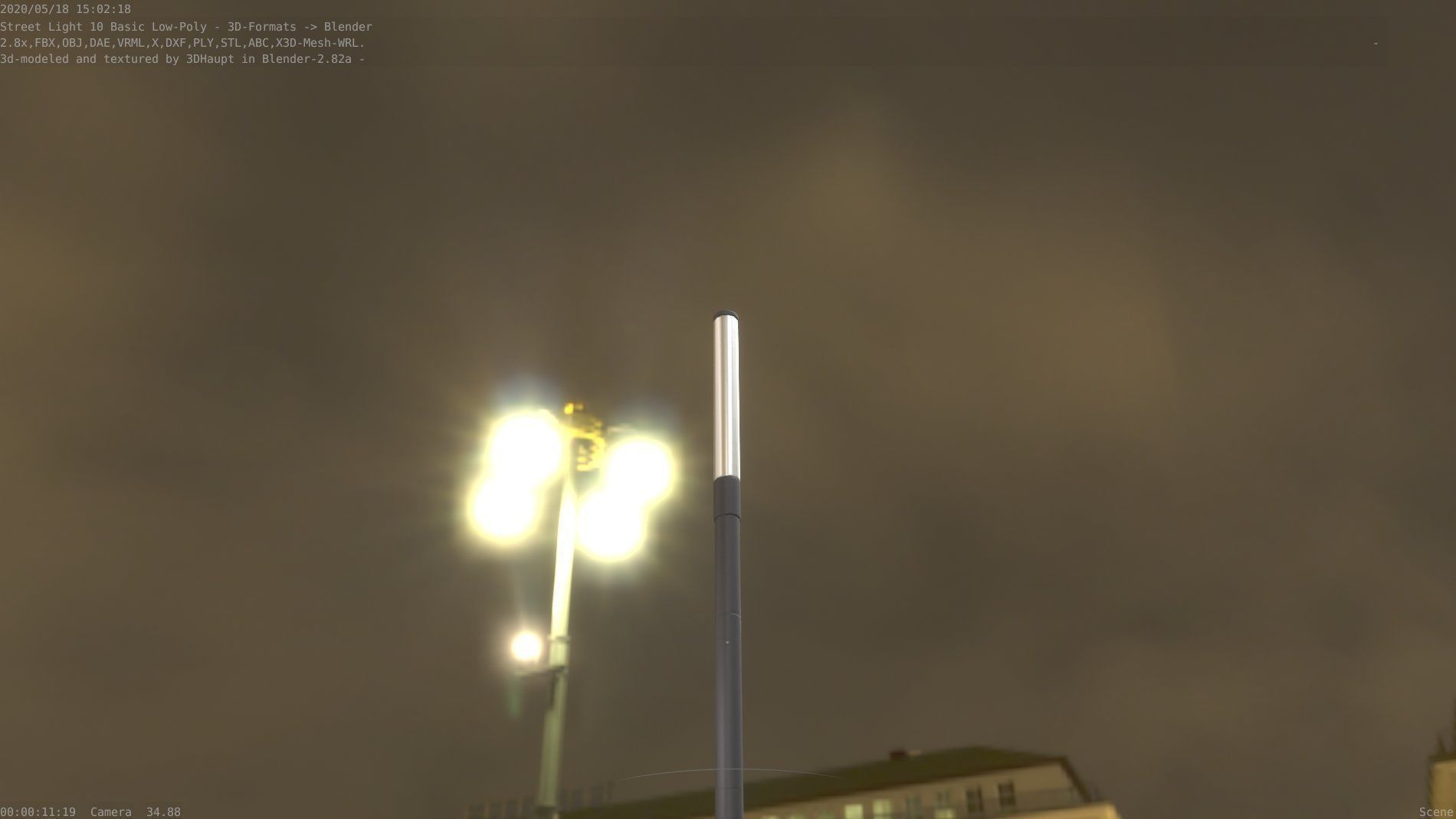 Street Light 10 Basic Low-Poly 390mm Low-poly 3D model_83
