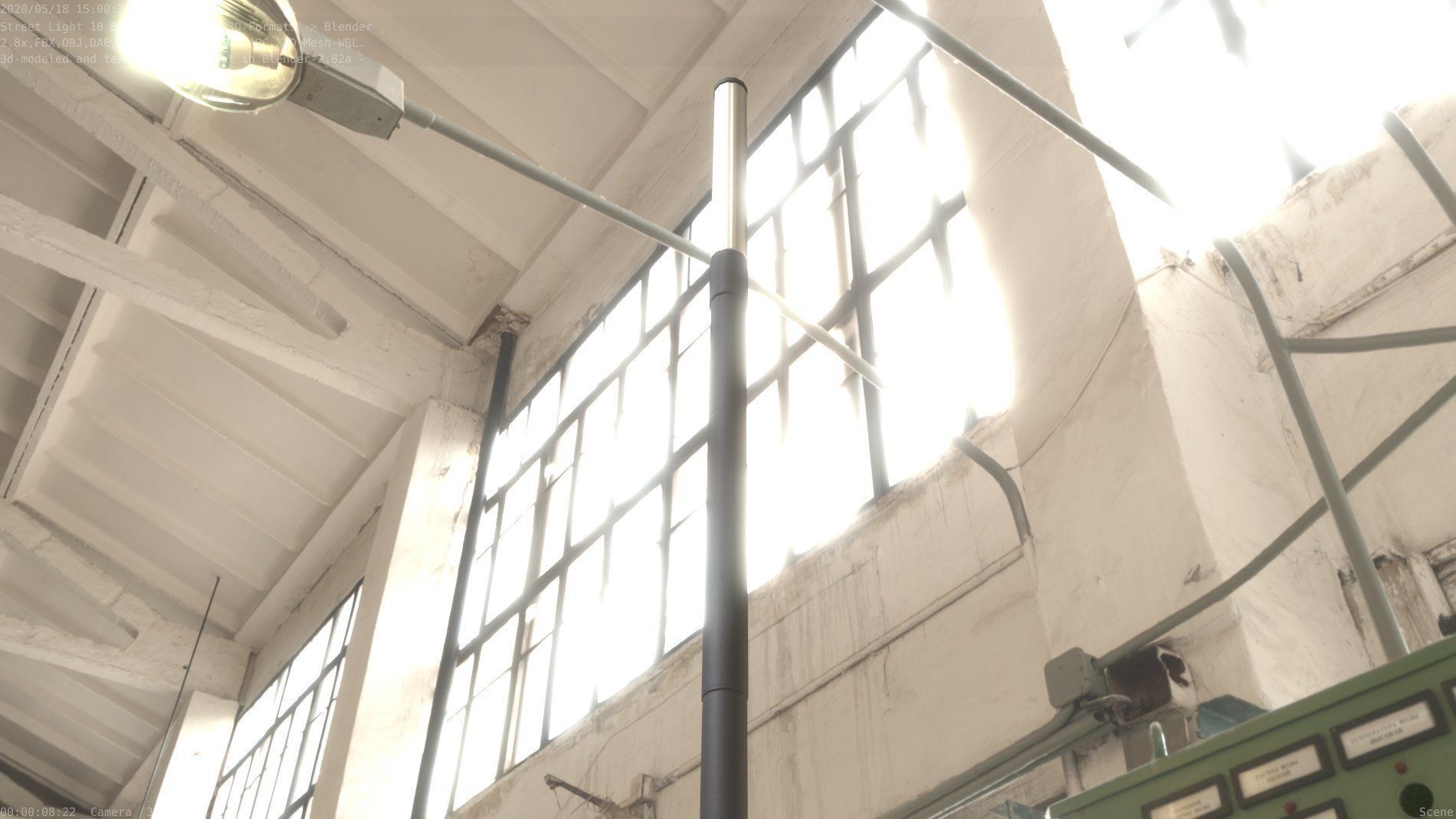 Street Light 10 Basic Low-Poly 390mm Low-poly 3D model_21