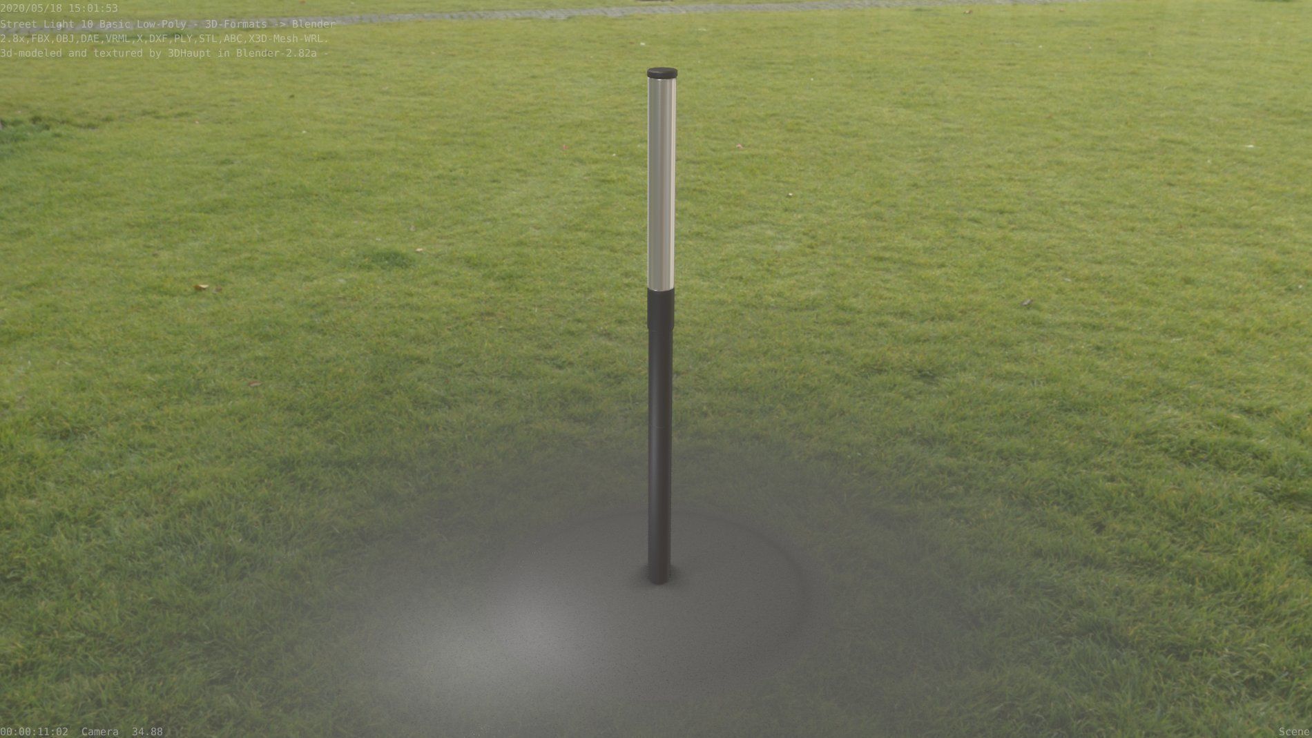Street Light 10 Basic Low-Poly 390mm Low-poly 3D model_67