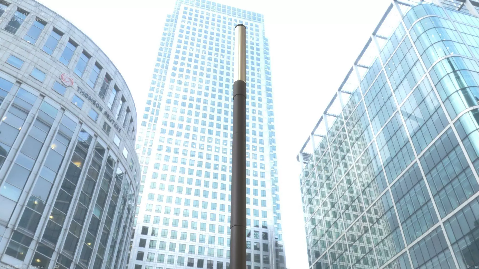 Street Light 10 Basic Low-Poly 390mm Low-poly 3D model_0