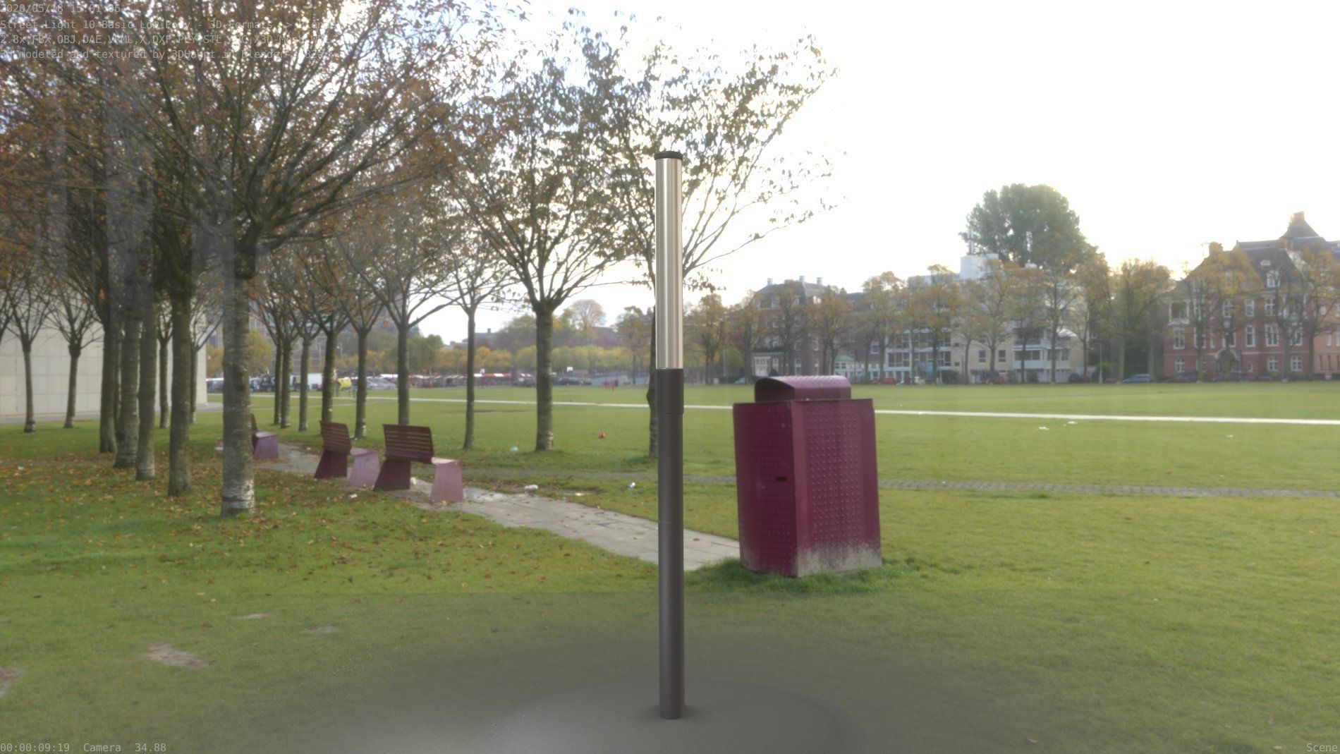 Street Light 10 Basic Low-Poly 390mm Low-poly 3D model_37