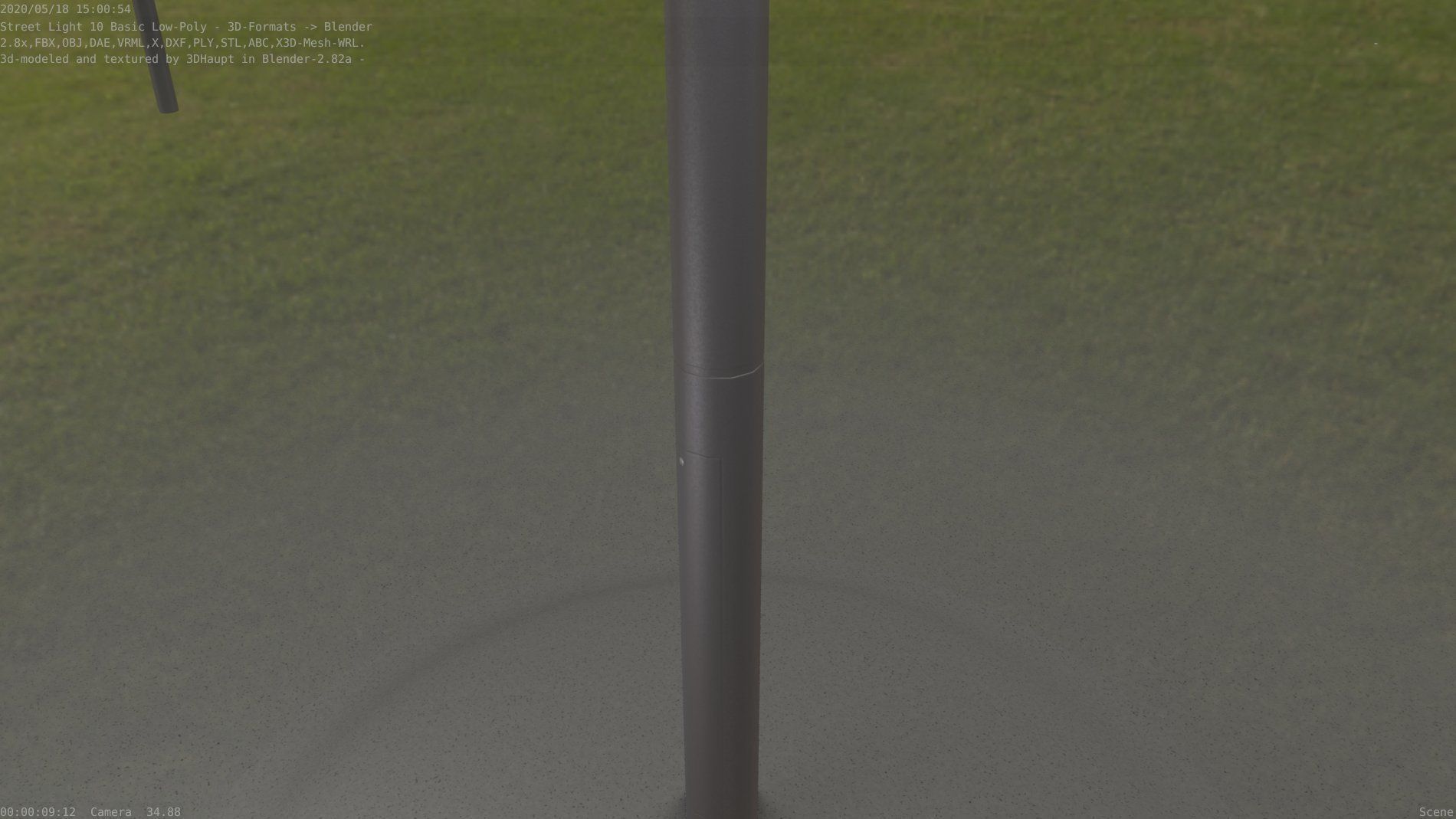 Street Light 10 Basic Low-Poly 390mm Low-poly 3D model_30