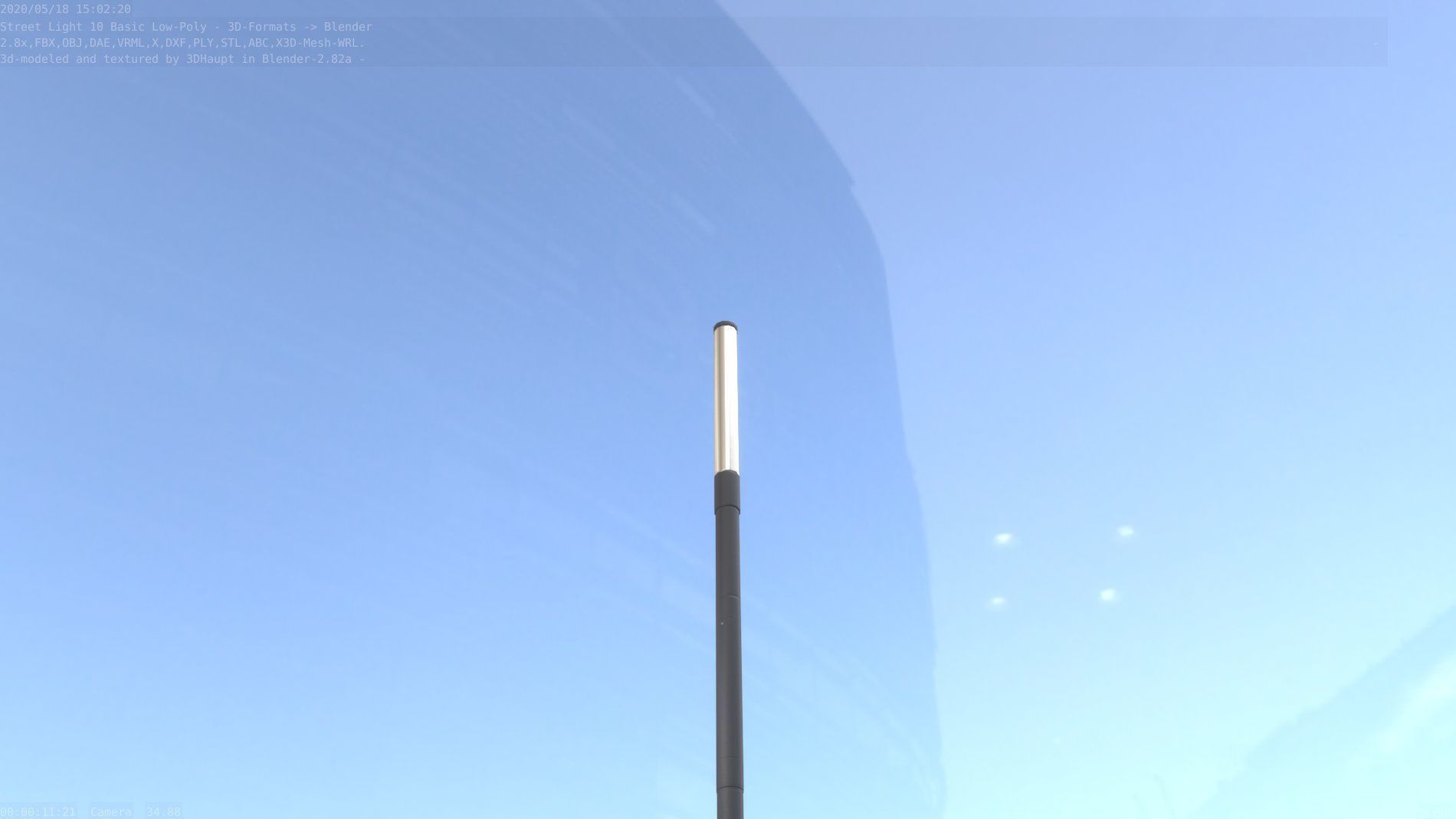 Street Light 10 Basic Low-Poly 390mm Low-poly 3D model_85