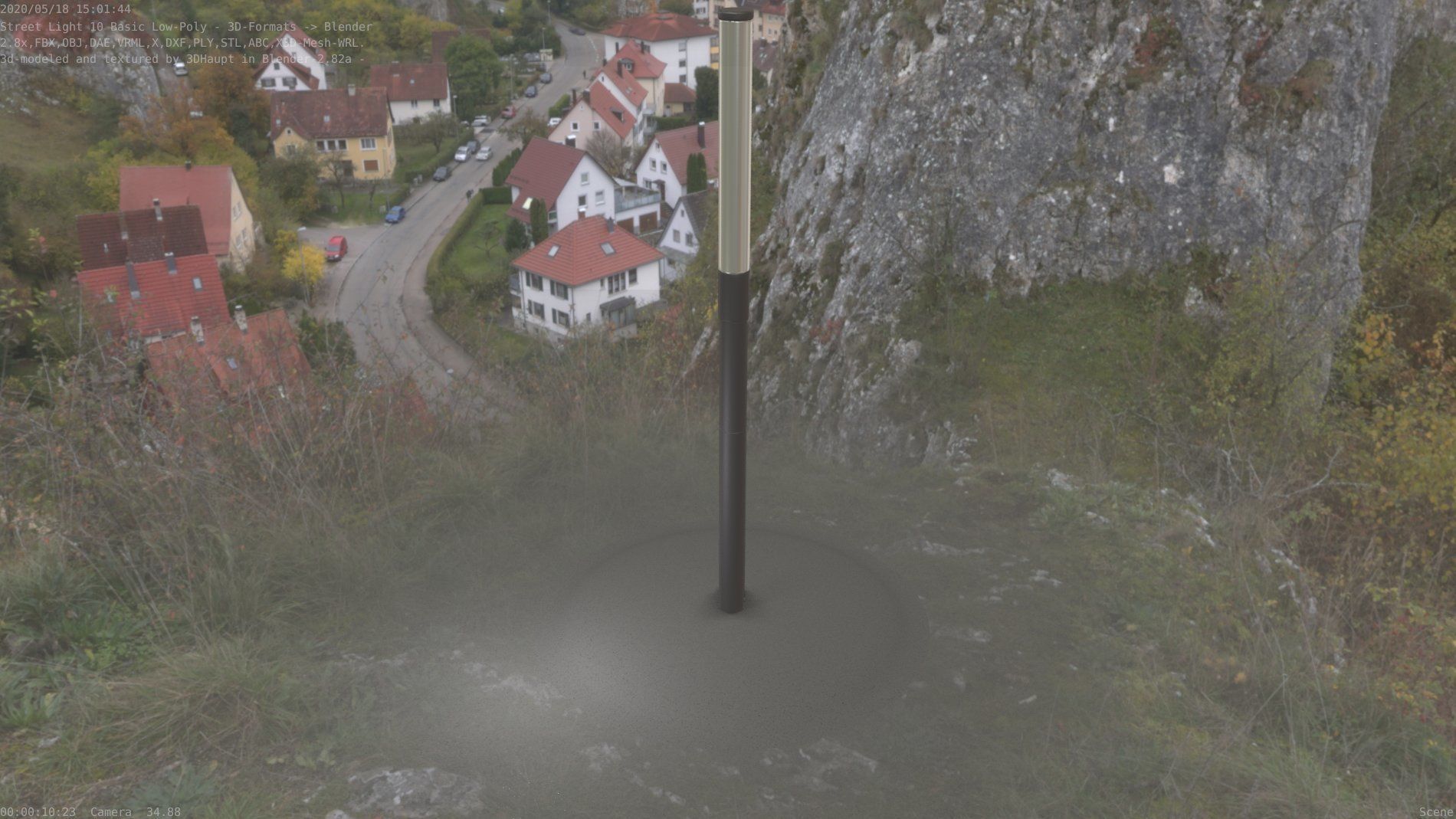 Street Light 10 Basic Low-Poly 390mm Low-poly 3D model_64