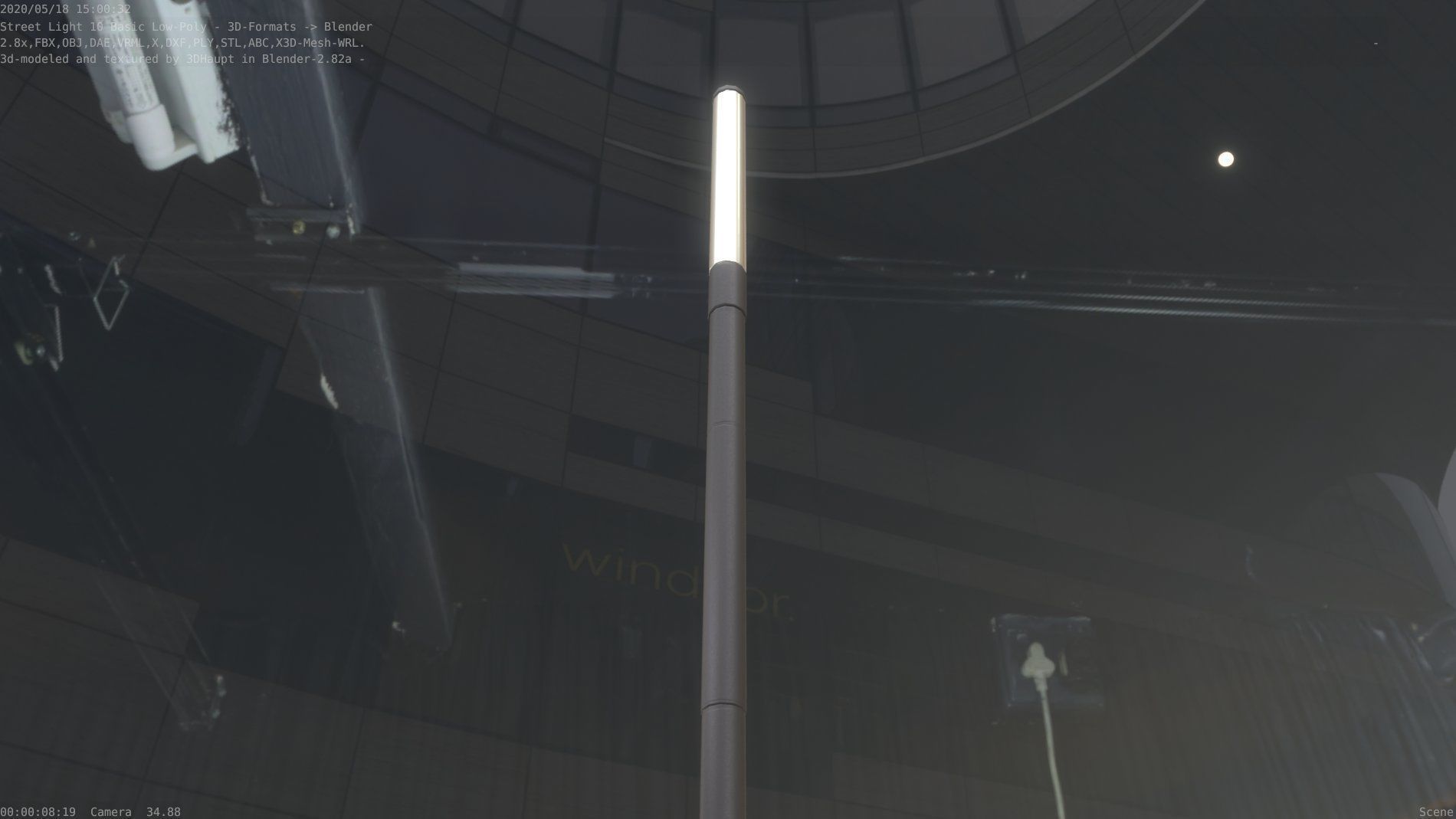 Street Light 10 Basic Low-Poly 390mm Low-poly 3D model_18