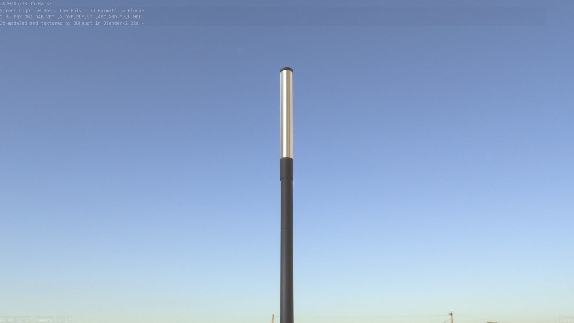 Street Light 10 Basic Low-Poly 390mm Low-poly 3D model_95