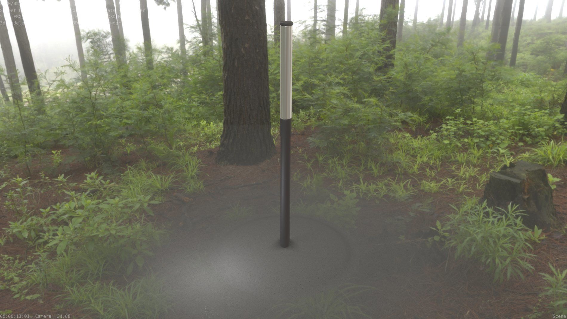 Street Light 10 Basic Low-Poly 390mm Low-poly 3D model_66
