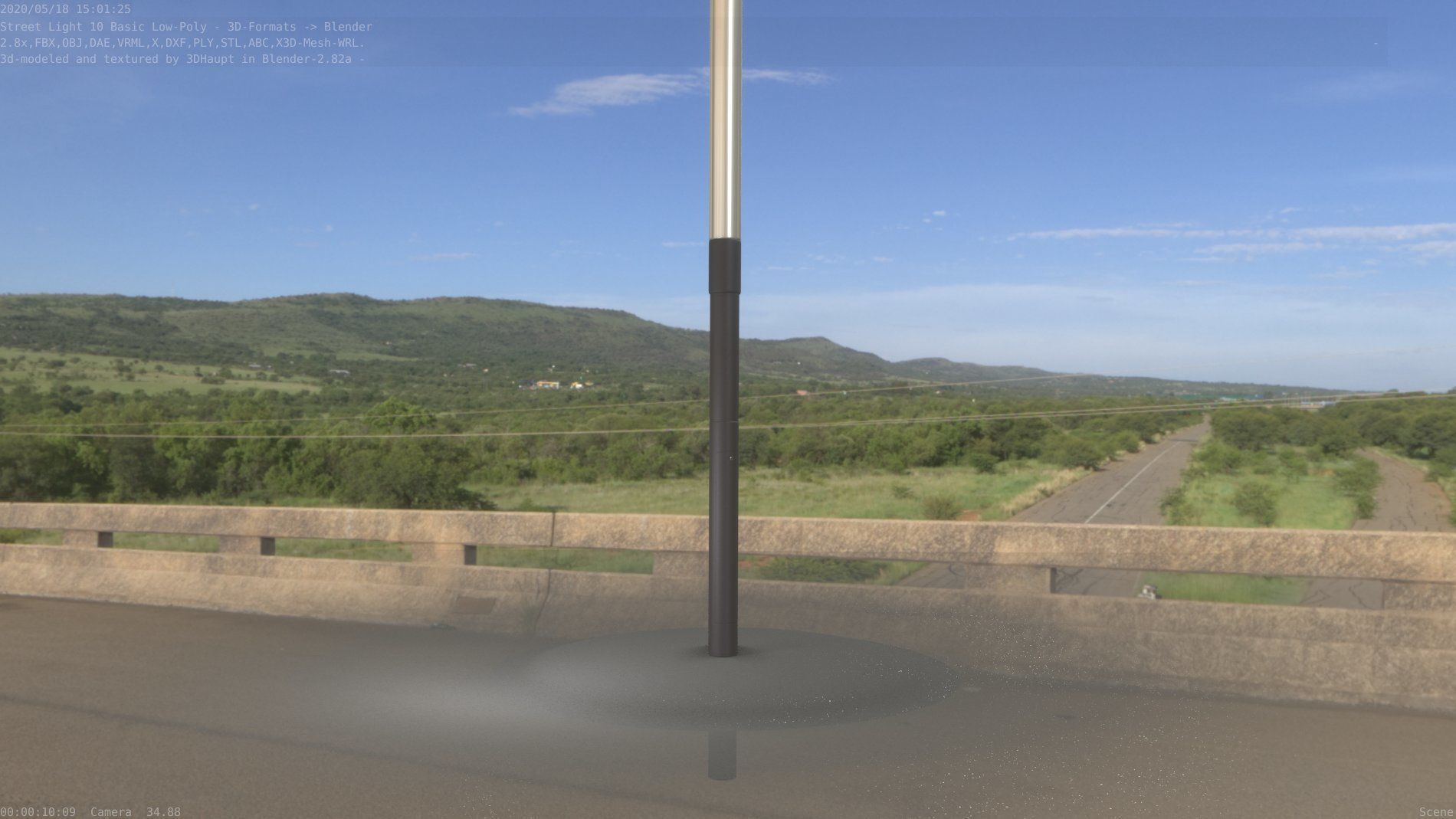 Street Light 10 Basic Low-Poly 390mm Low-poly 3D model_51