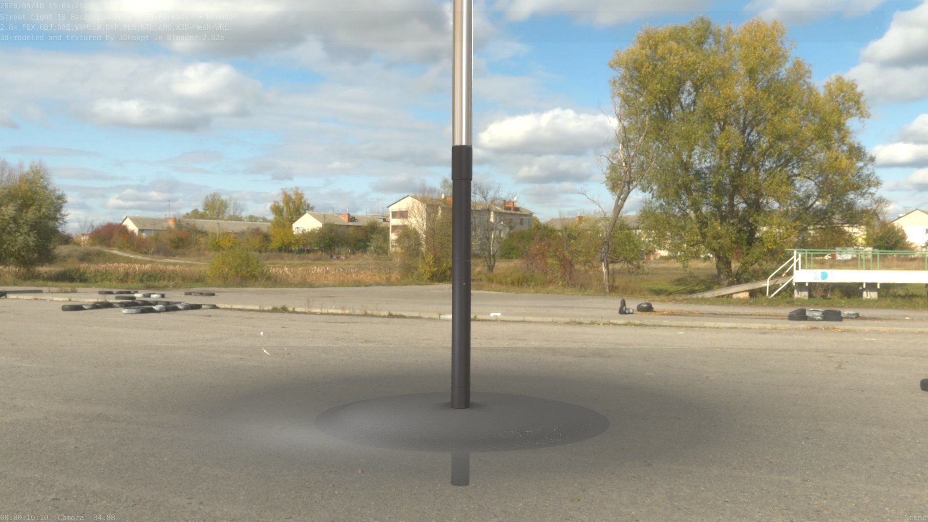 Street Light 10 Basic Low-Poly 390mm Low-poly 3D model_32