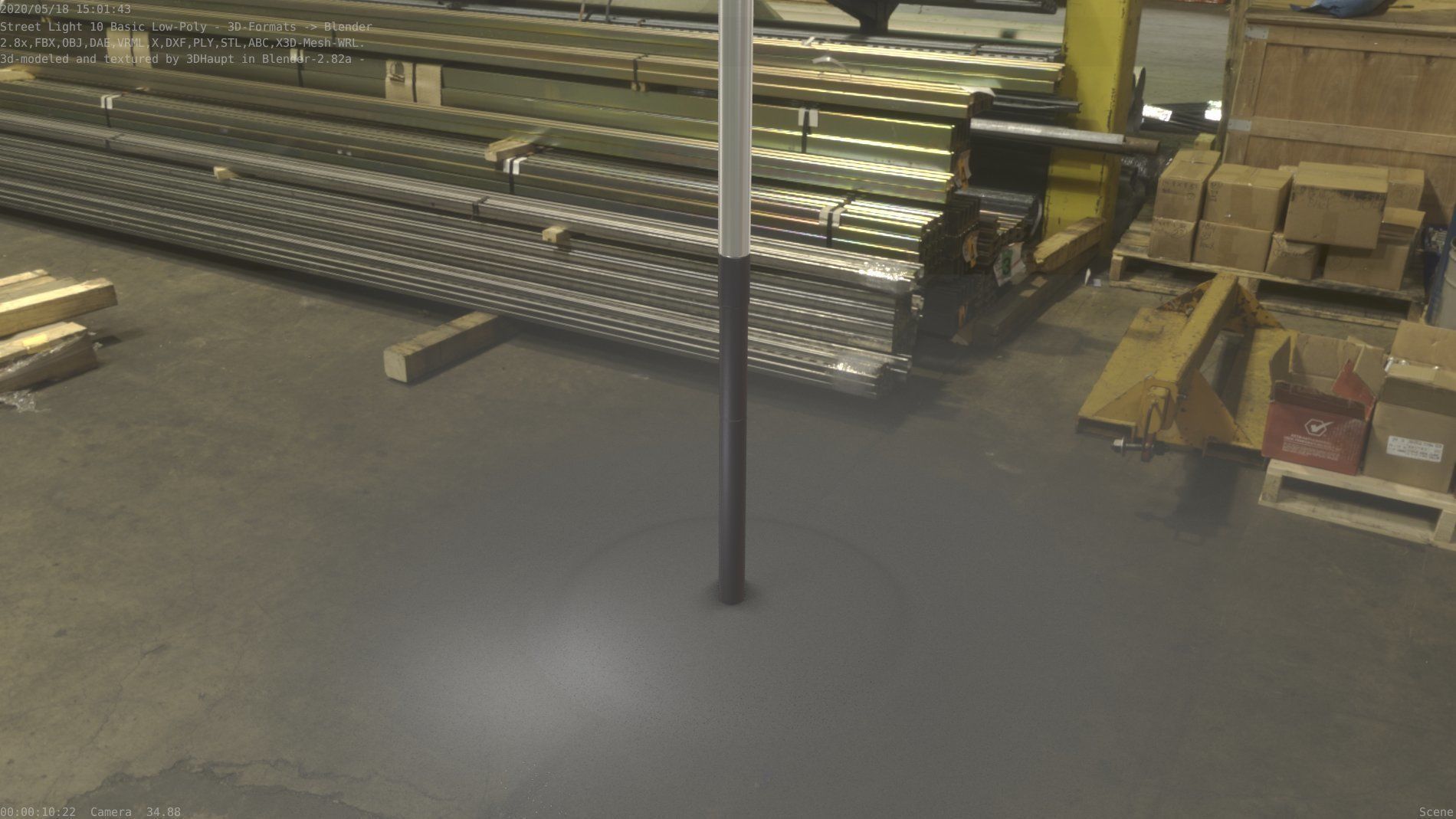 Street Light 10 Basic Low-Poly 390mm Low-poly 3D model_63