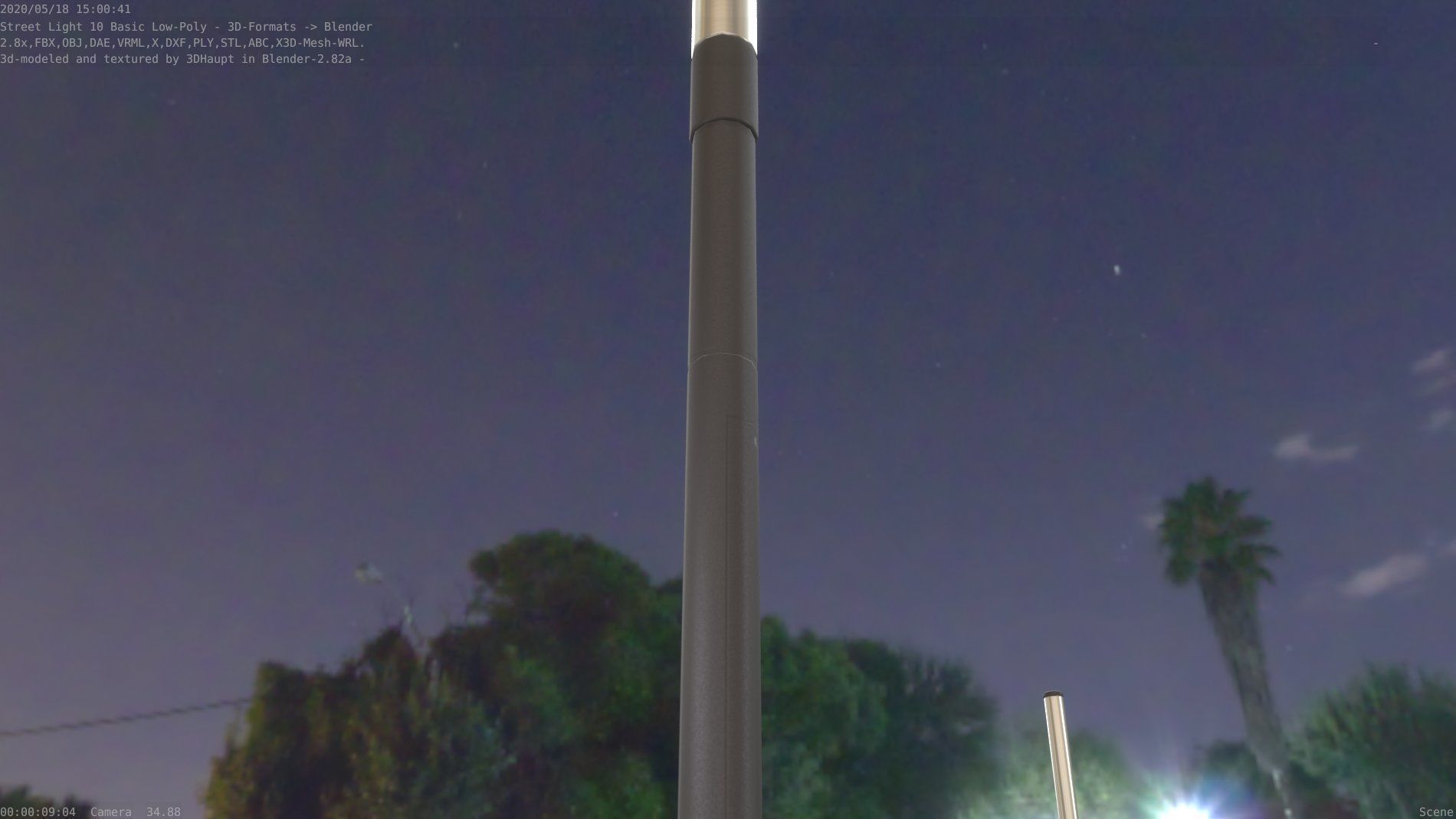 Street Light 10 Basic Low-Poly 390mm Low-poly 3D model_22