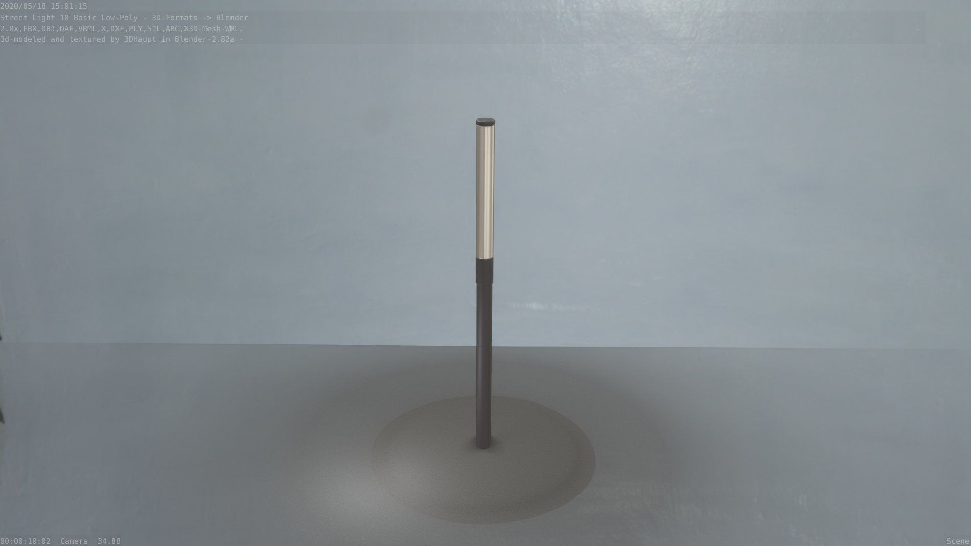 Street Light 10 Basic Low-Poly 390mm Low-poly 3D model_44