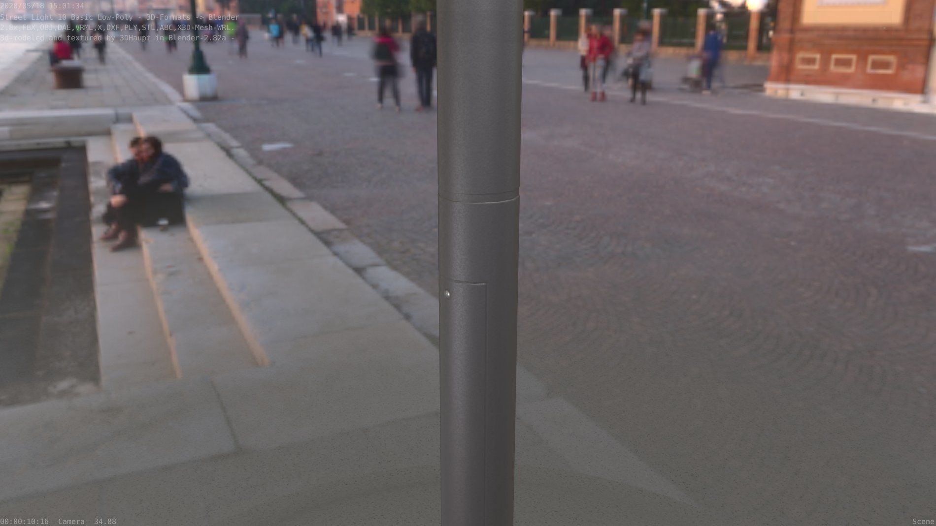 Street Light 10 Basic Low-Poly 390mm Low-poly 3D model_57