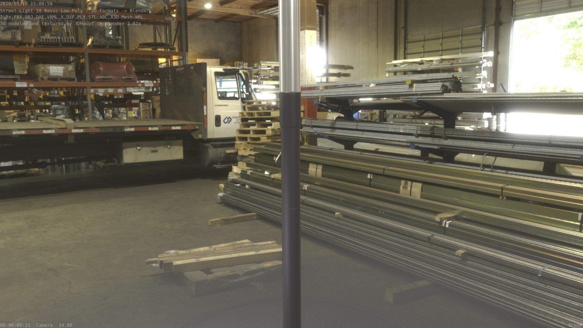 Street Light 10 Basic Low-Poly 390mm Low-poly 3D model_33