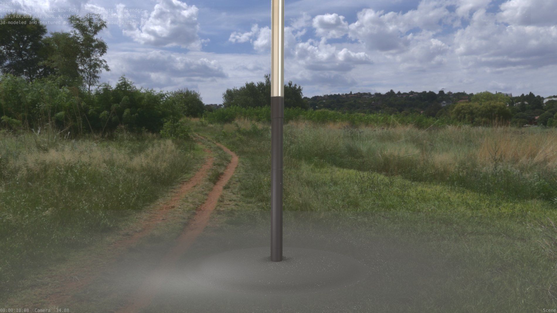 Street Light 10 Basic Low-Poly 390mm Low-poly 3D model_50