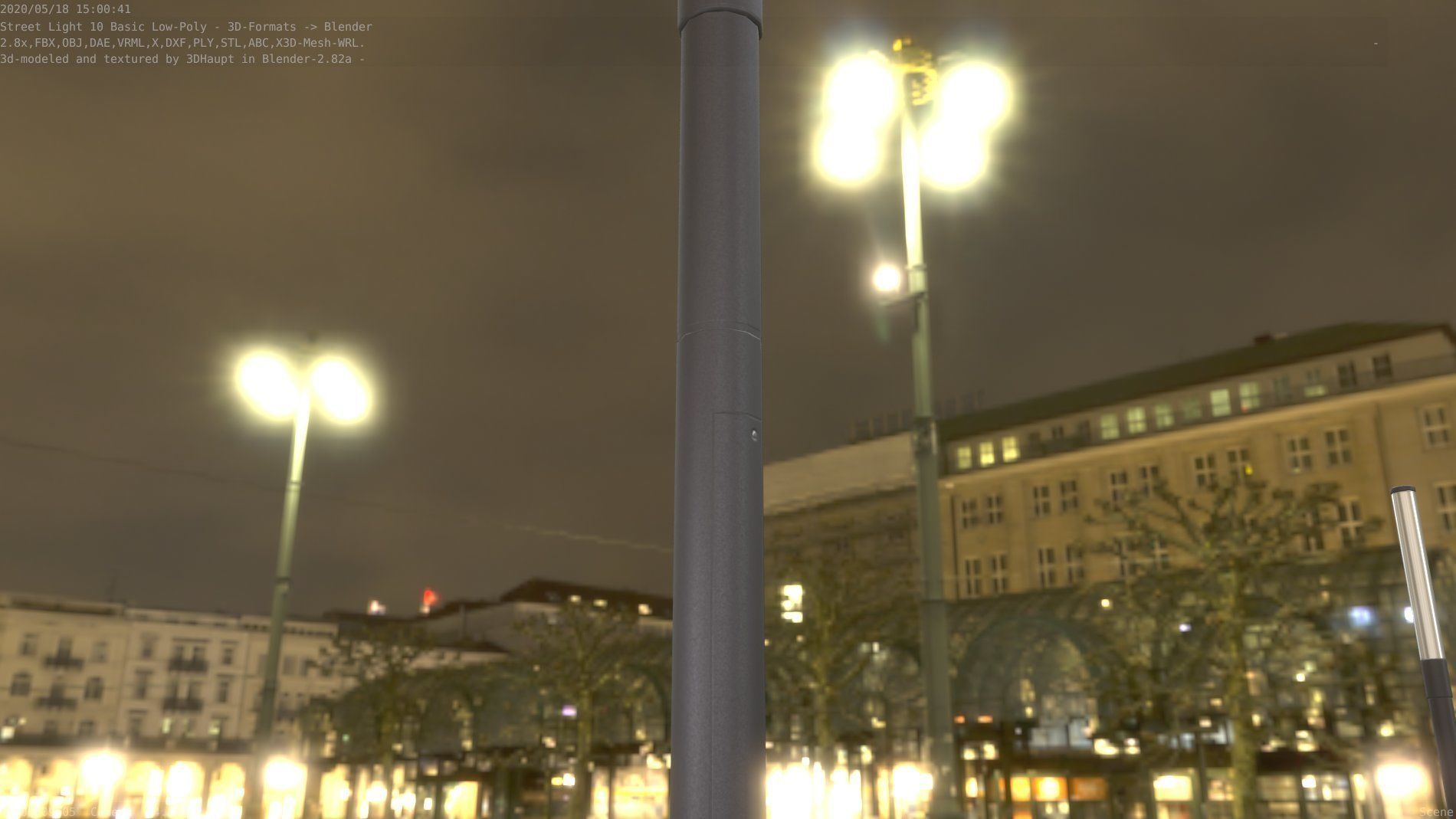 Street Light 10 Basic Low-Poly 390mm Low-poly 3D model_23