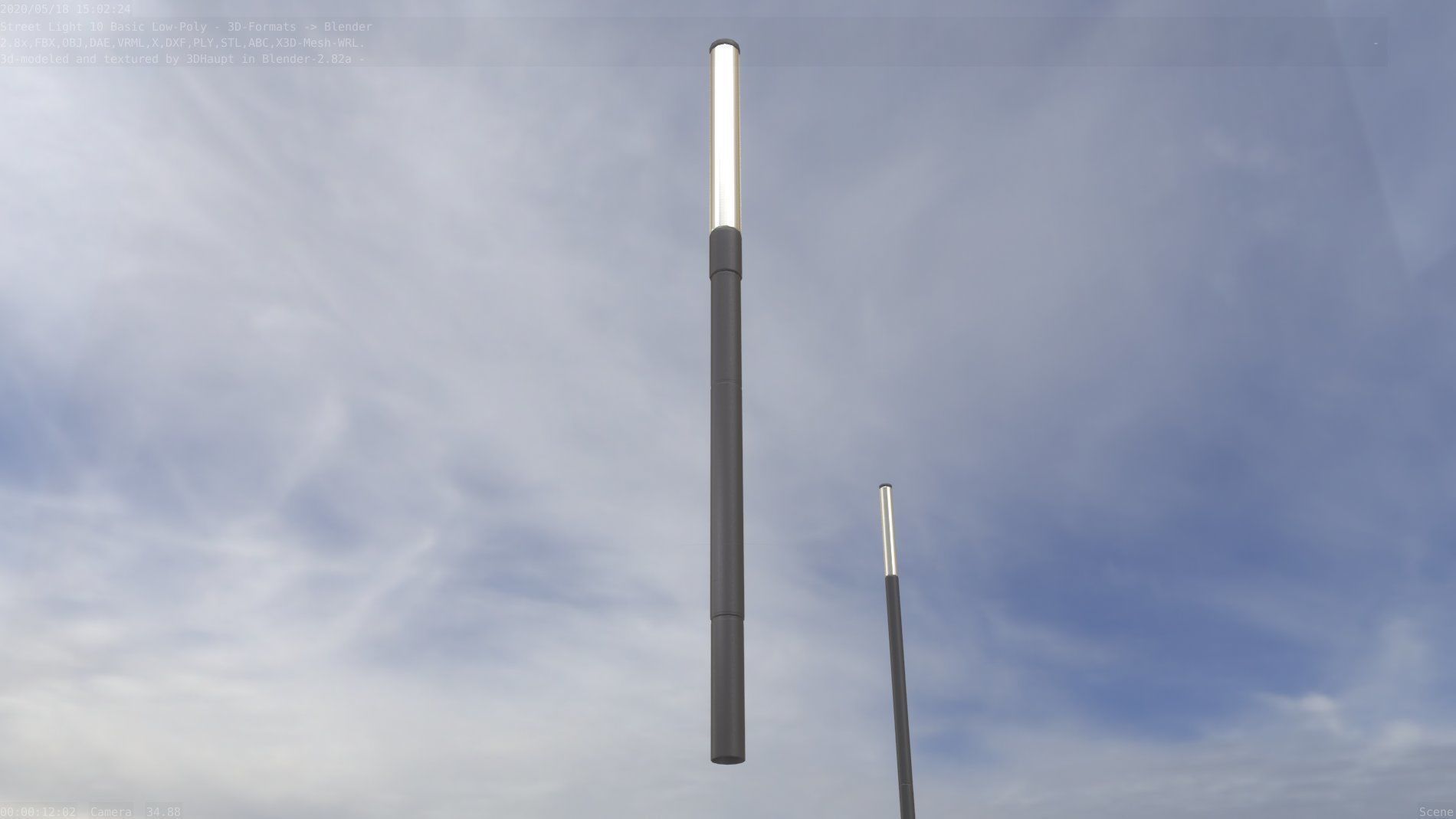 Street Light 10 Basic Low-Poly 390mm Low-poly 3D model_90
