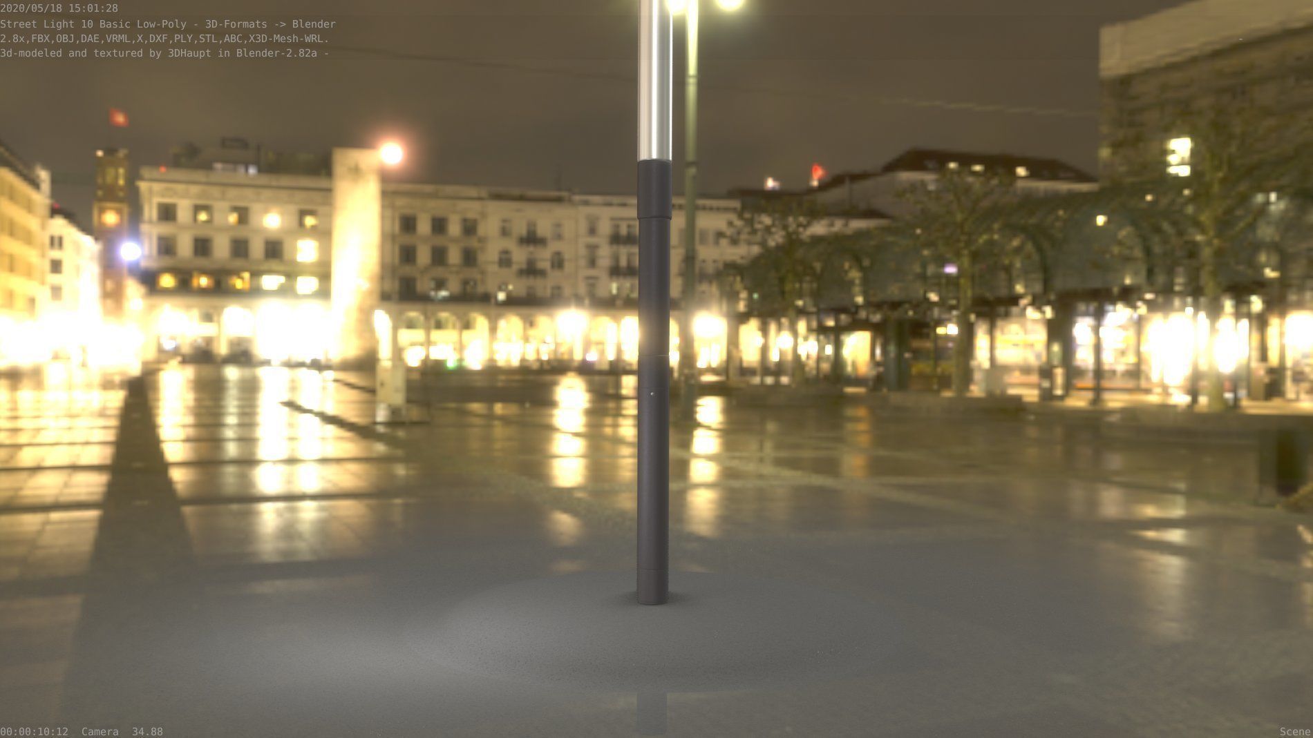 Street Light 10 Basic Low-Poly 390mm Low-poly 3D model_53