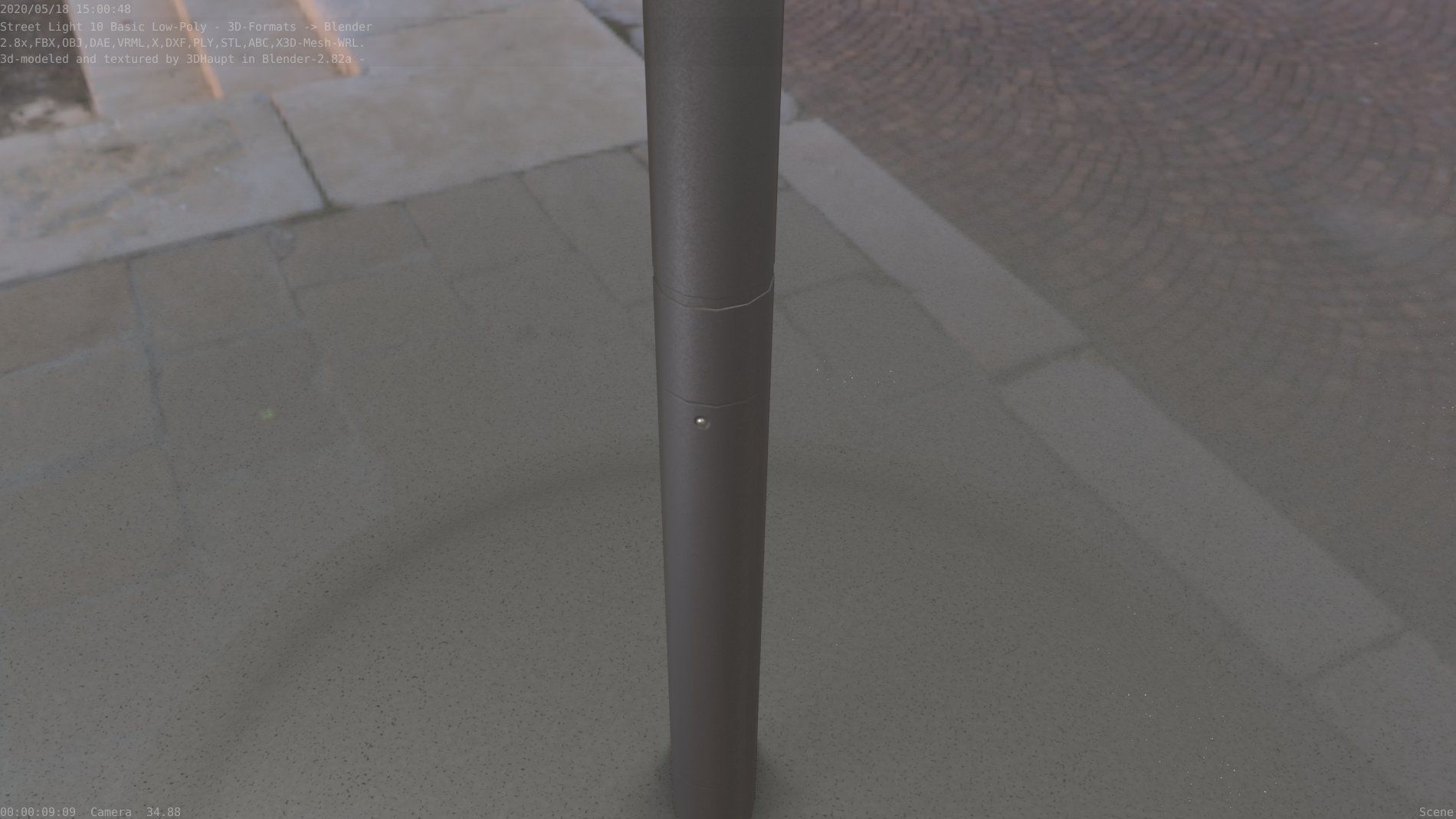 Street Light 10 Basic Low-Poly 390mm Low-poly 3D model_27