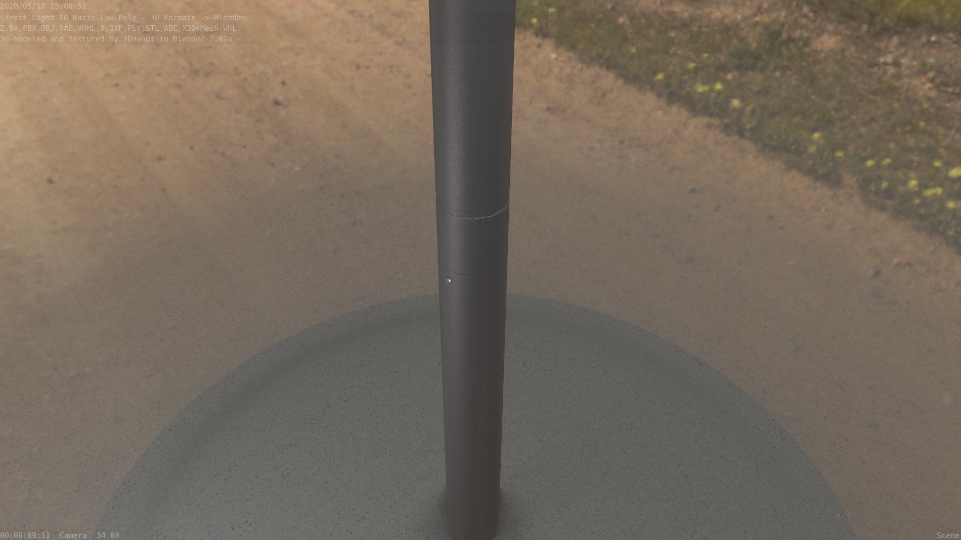 Street Light 10 Basic Low-Poly 390mm Low-poly 3D model_29