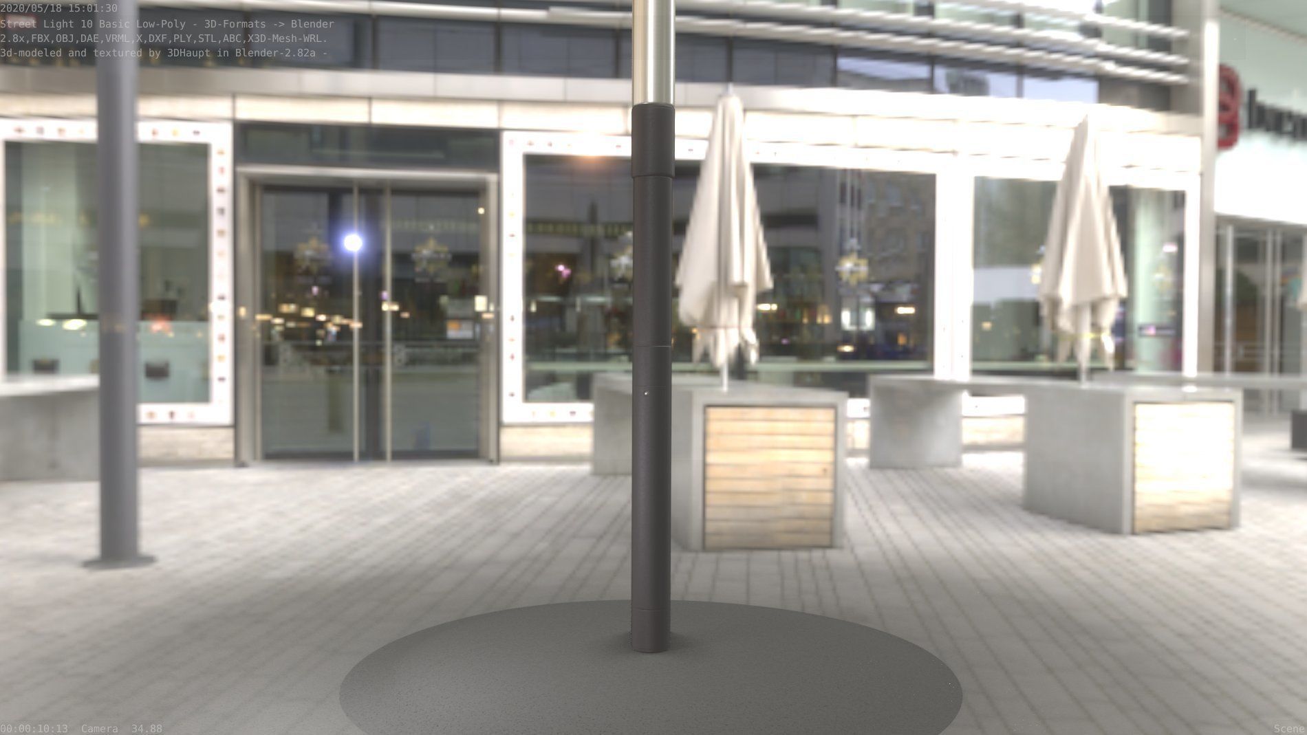 Street Light 10 Basic Low-Poly 390mm Low-poly 3D model_54