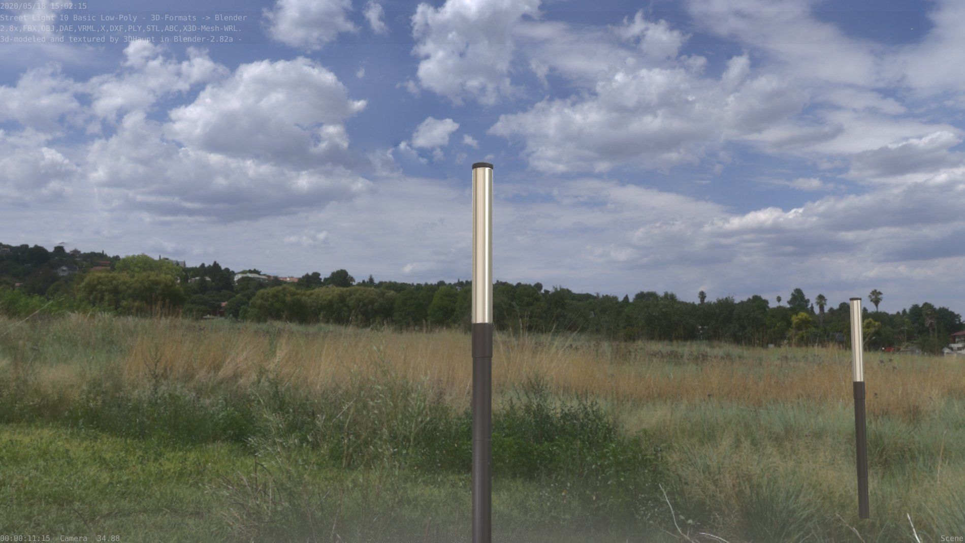 Street Light 10 Basic Low-Poly 390mm Low-poly 3D model_79