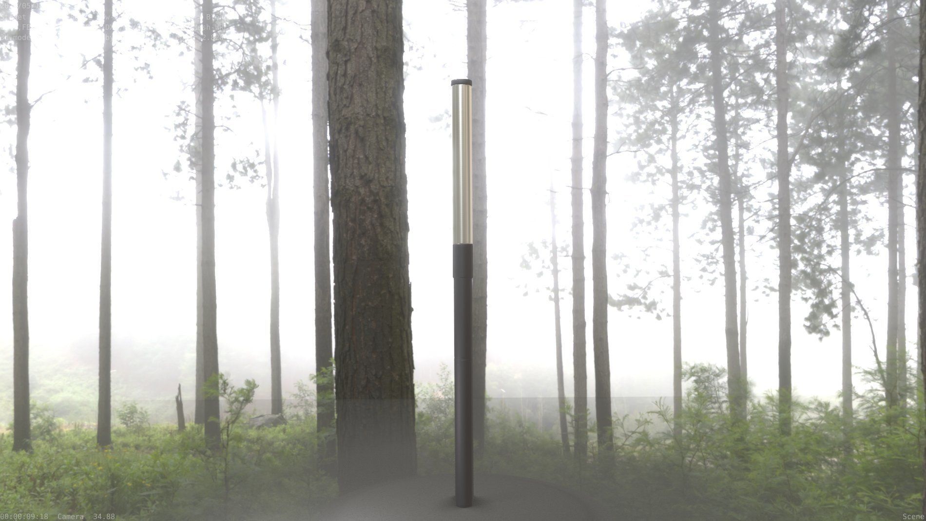 Street Light 10 Basic Low-Poly 390mm Low-poly 3D model_36