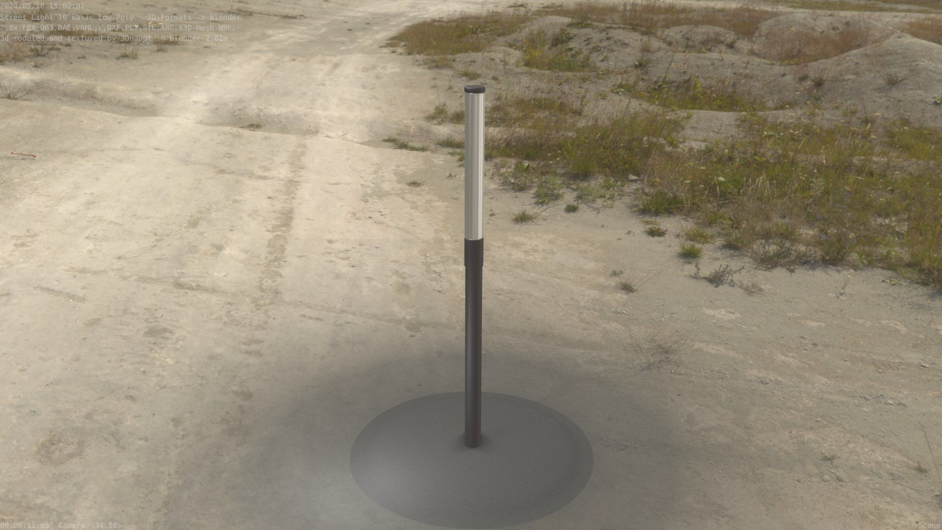 Street Light 10 Basic Low-Poly 390mm Low-poly 3D model_70