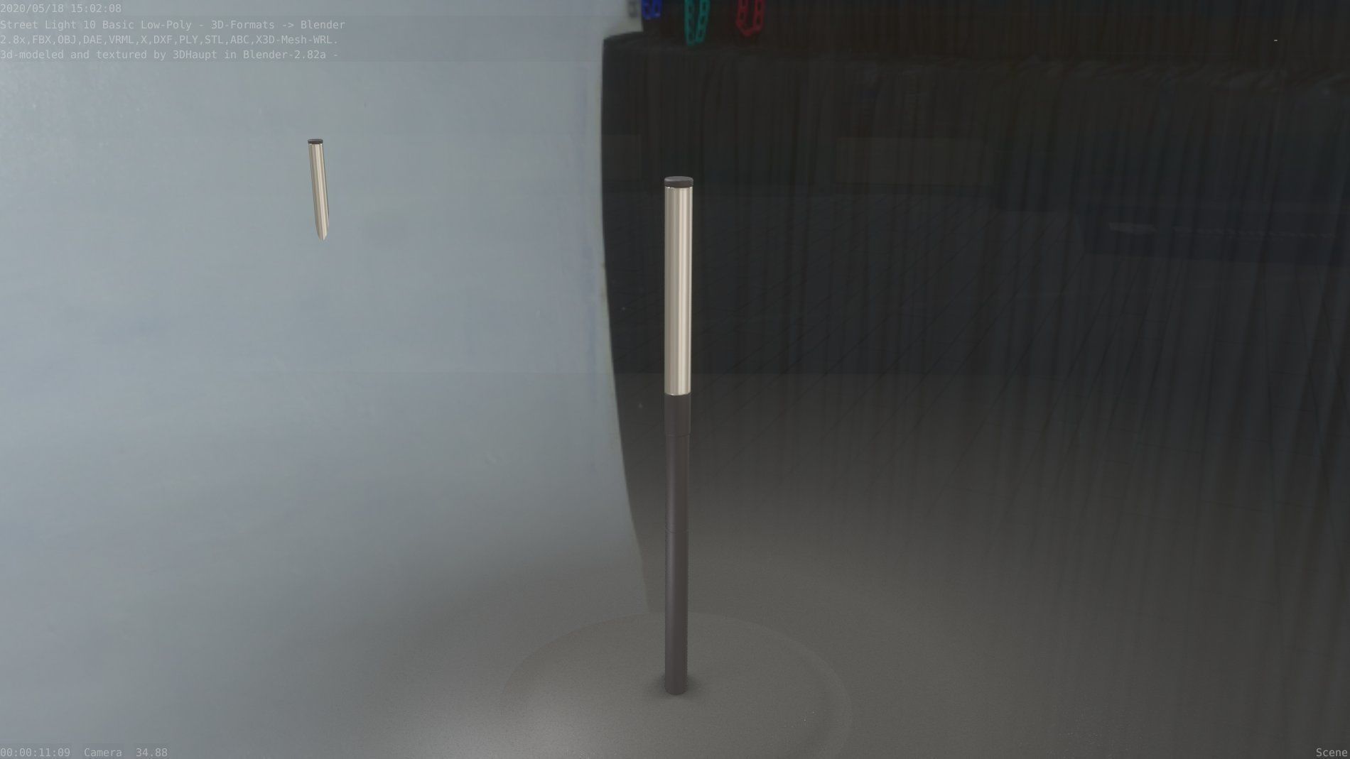 Street Light 10 Basic Low-Poly 390mm Low-poly 3D model_73