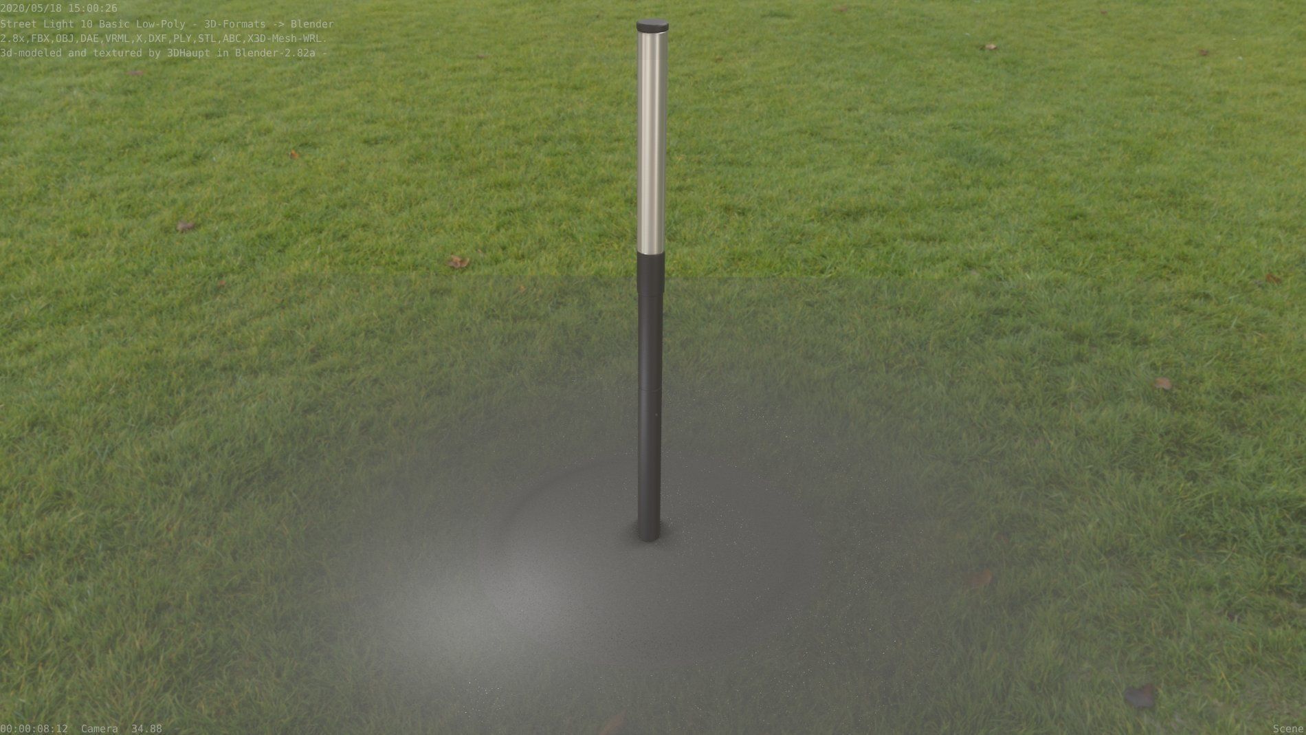 Street Light 10 Basic Low-Poly 390mm Low-poly 3D model_12