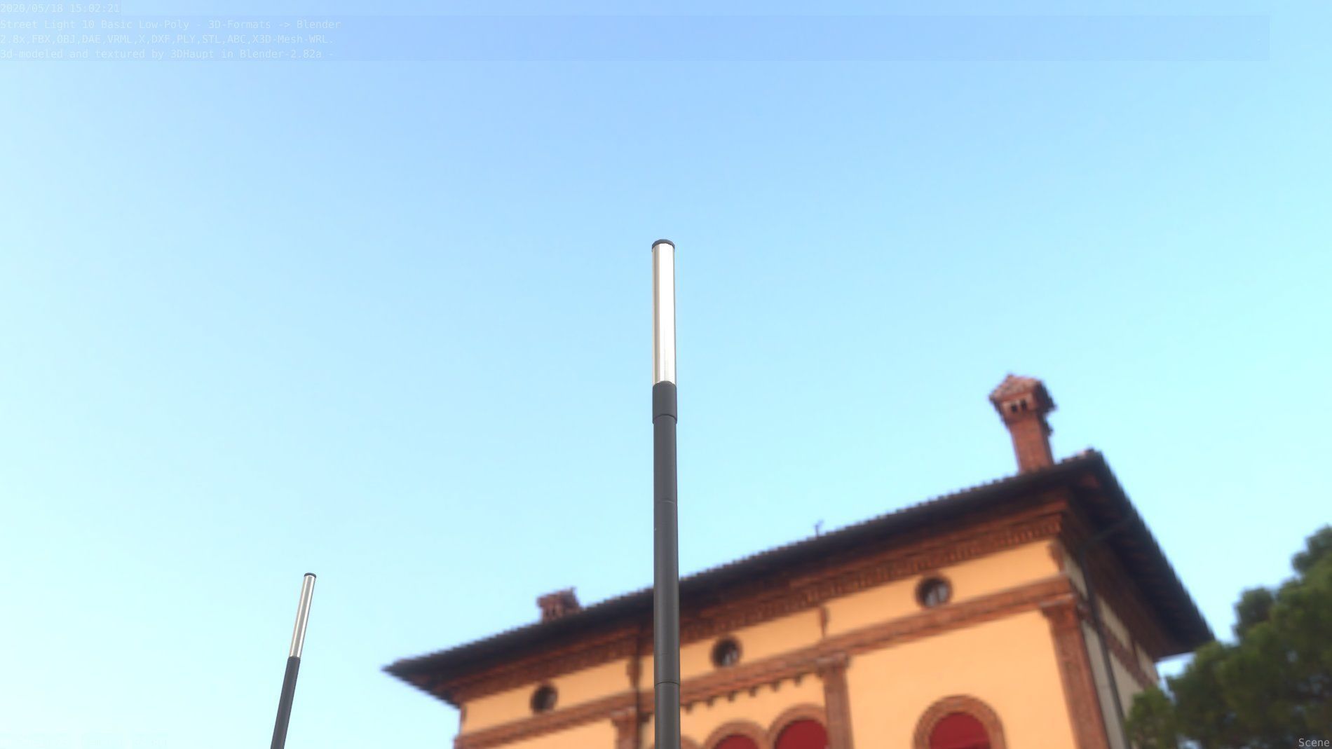 Street Light 10 Basic Low-Poly 390mm Low-poly 3D model_87