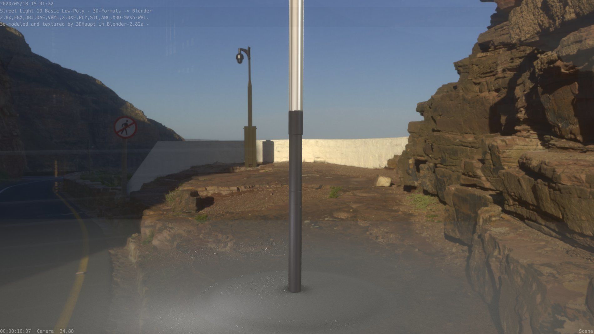Street Light 10 Basic Low-Poly 390mm Low-poly 3D model_49