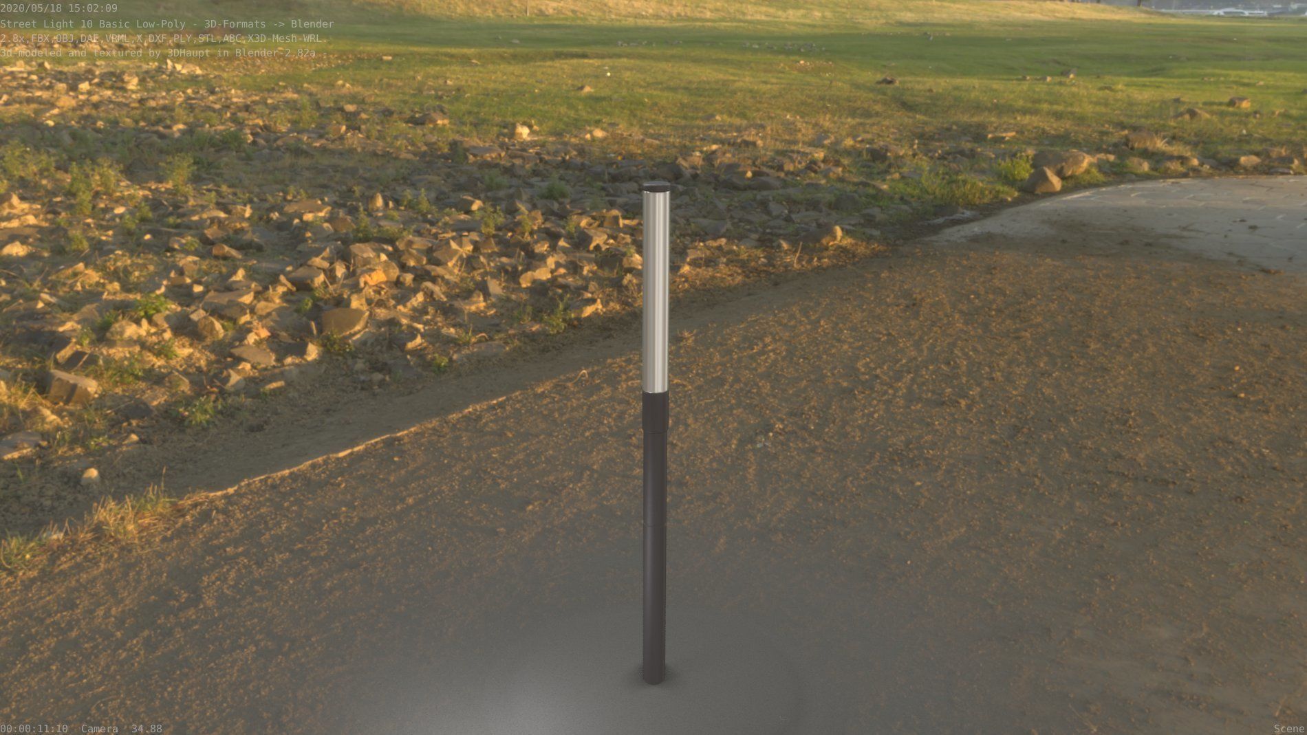 Street Light 10 Basic Low-Poly 390mm Low-poly 3D model_74