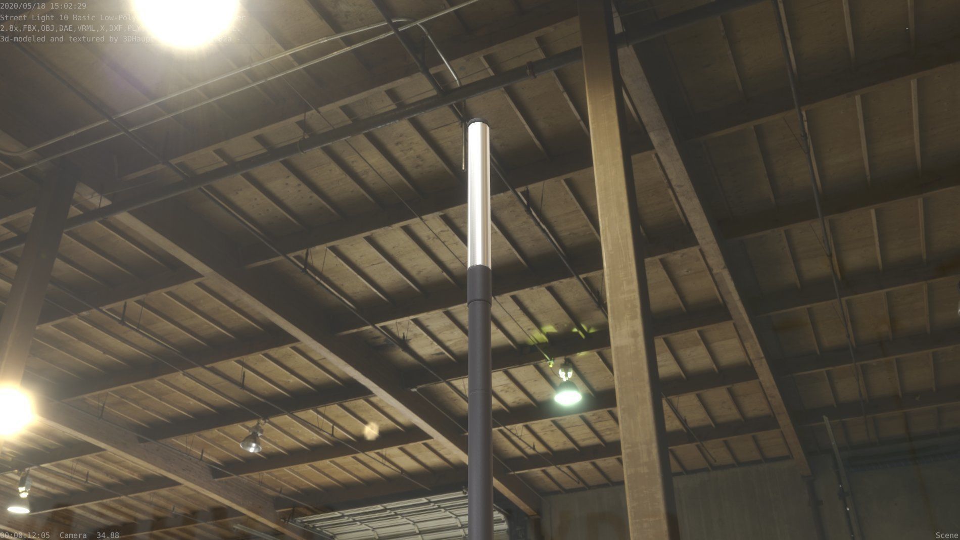 Street Light 10 Basic Low-Poly 390mm Low-poly 3D model_93