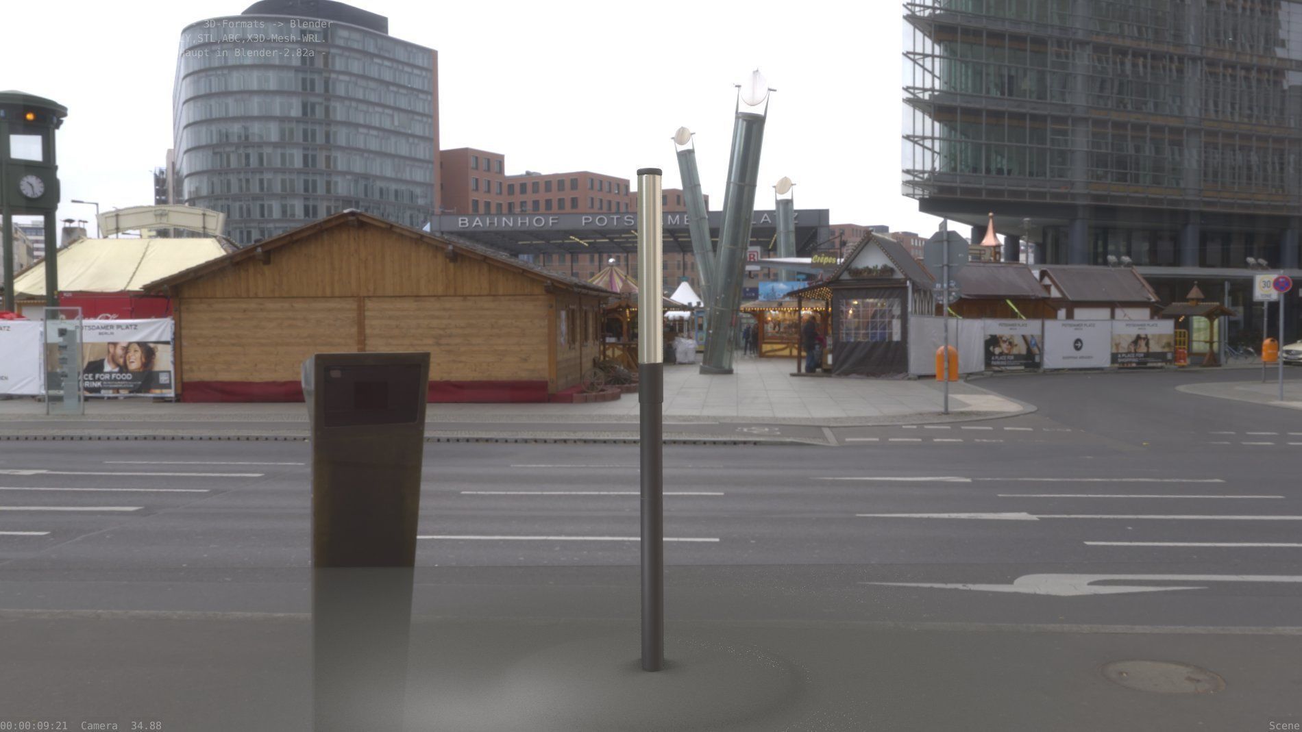 Street Light 10 Basic Low-Poly 390mm Low-poly 3D model_39