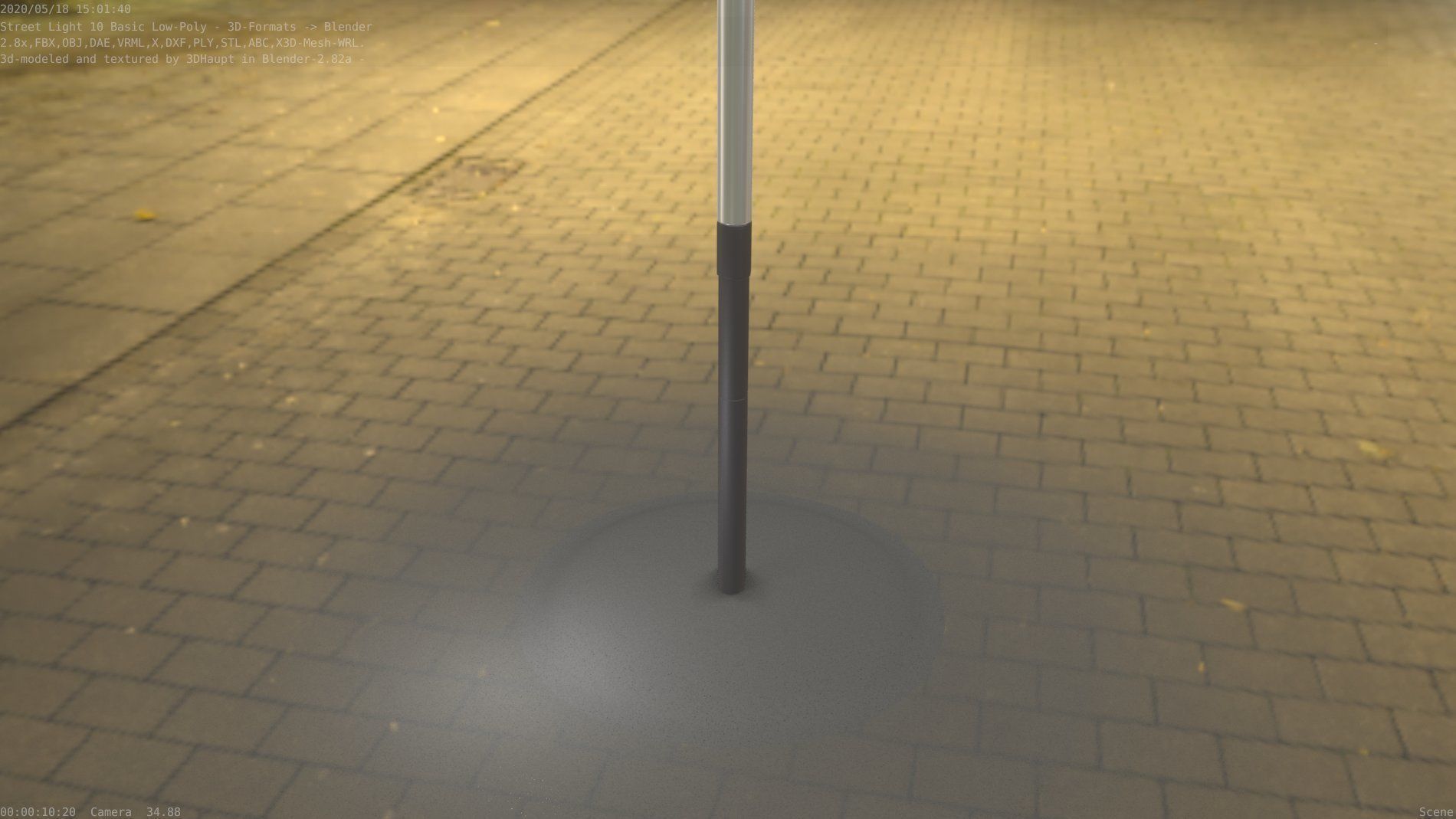 Street Light 10 Basic Low-Poly 390mm Low-poly 3D model_61