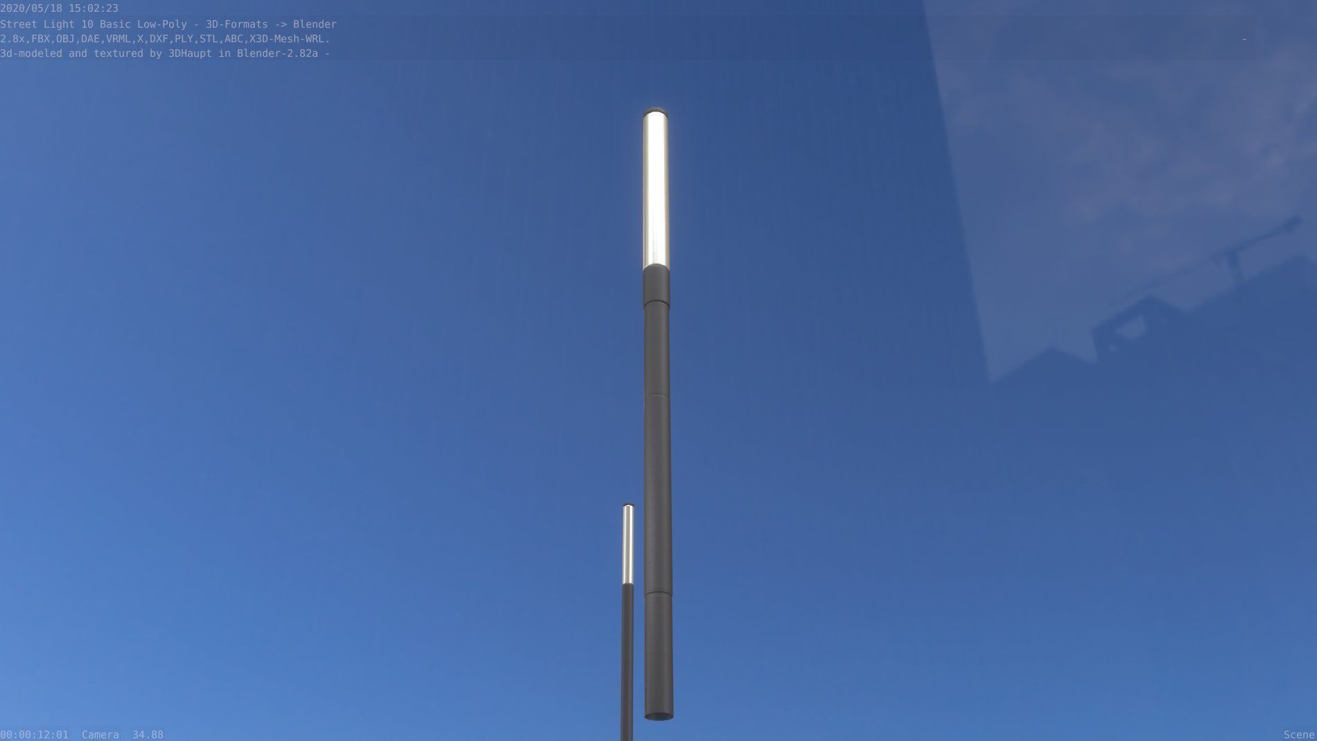 Street Light 10 Basic Low-Poly 390mm Low-poly 3D model_89