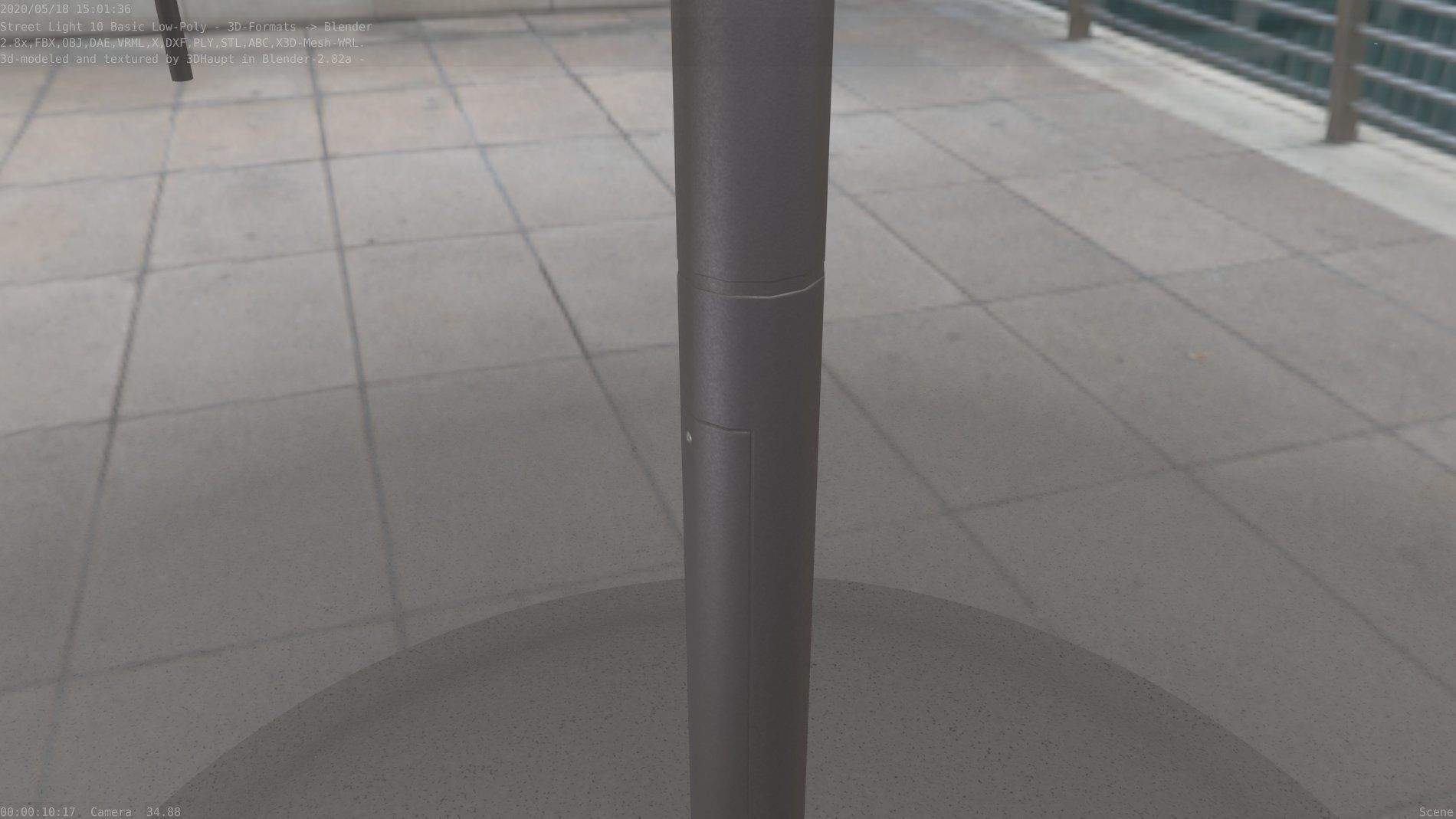 Street Light 10 Basic Low-Poly 390mm Low-poly 3D model_58