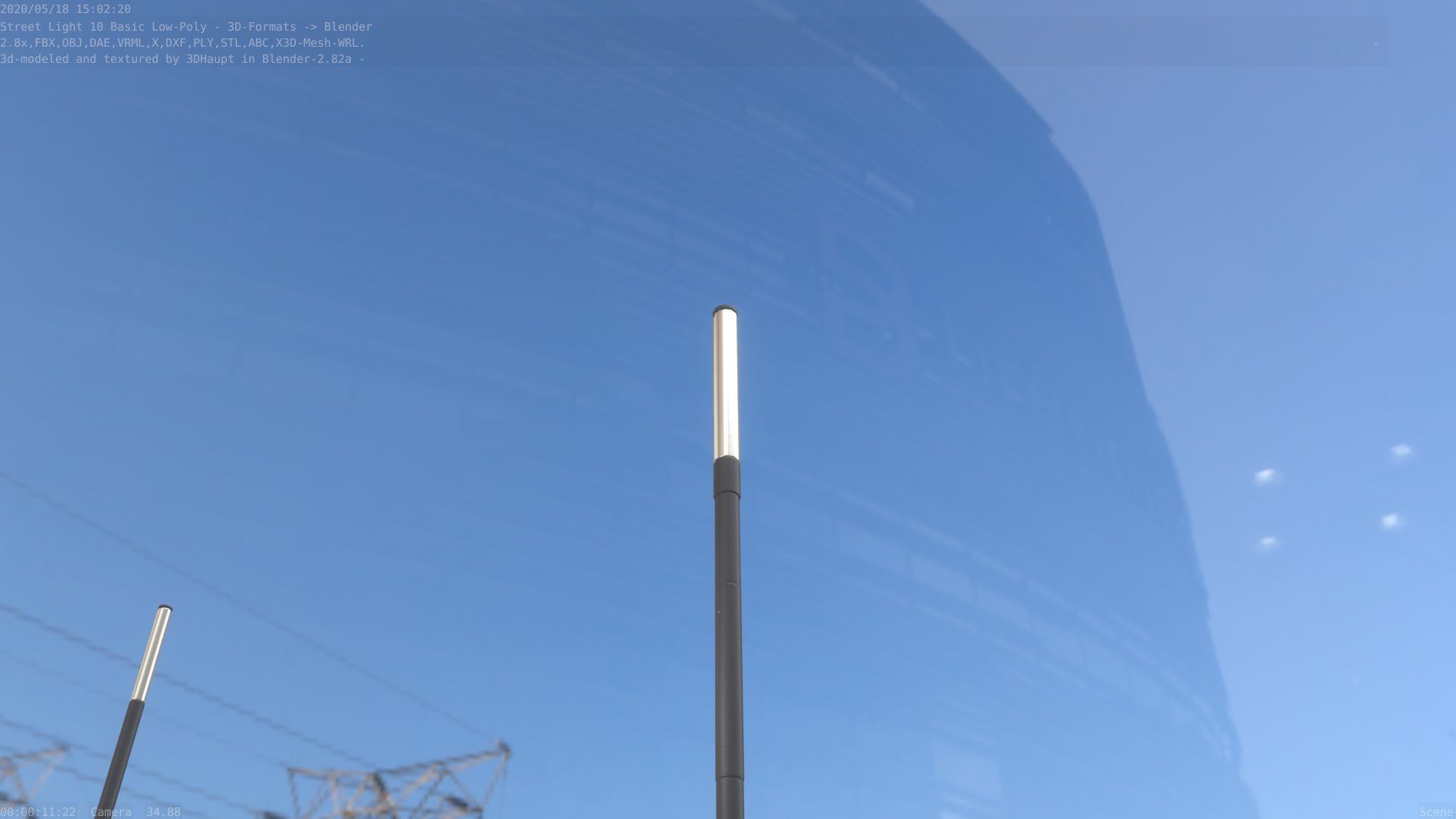 Street Light 10 Basic Low-Poly 390mm Low-poly 3D model_86