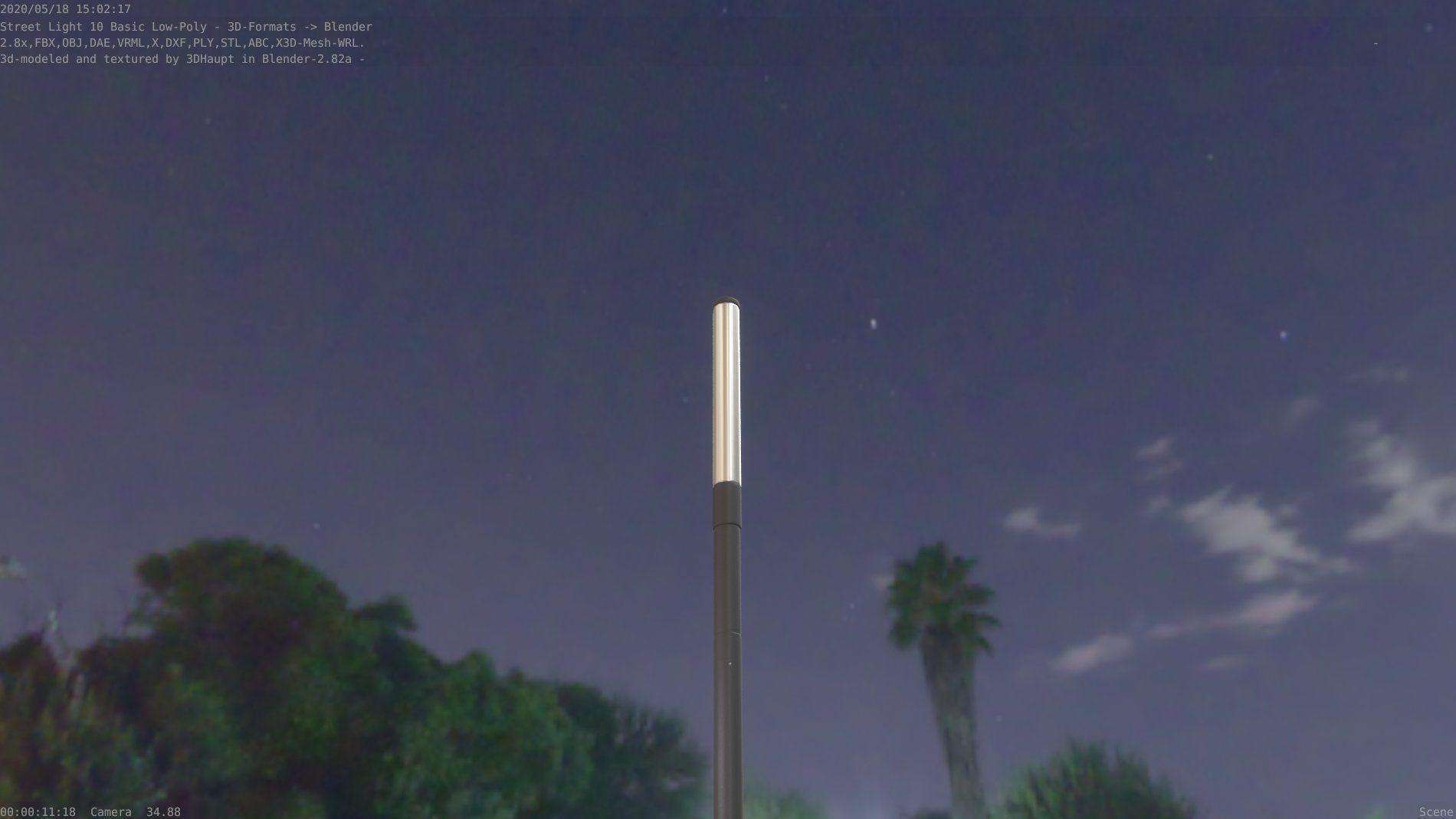 Street Light 10 Basic Low-Poly 390mm Low-poly 3D model_82