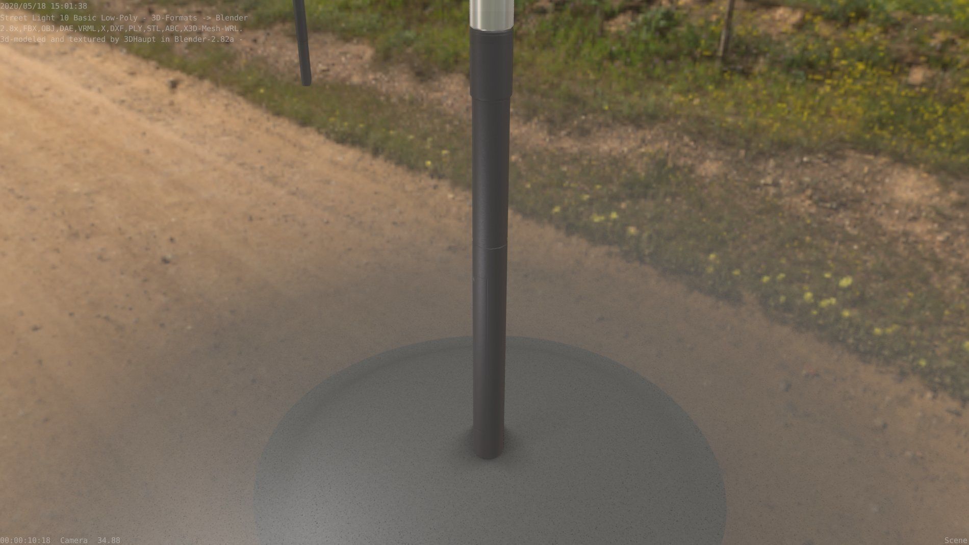 Street Light 10 Basic Low-Poly 390mm Low-poly 3D model_59