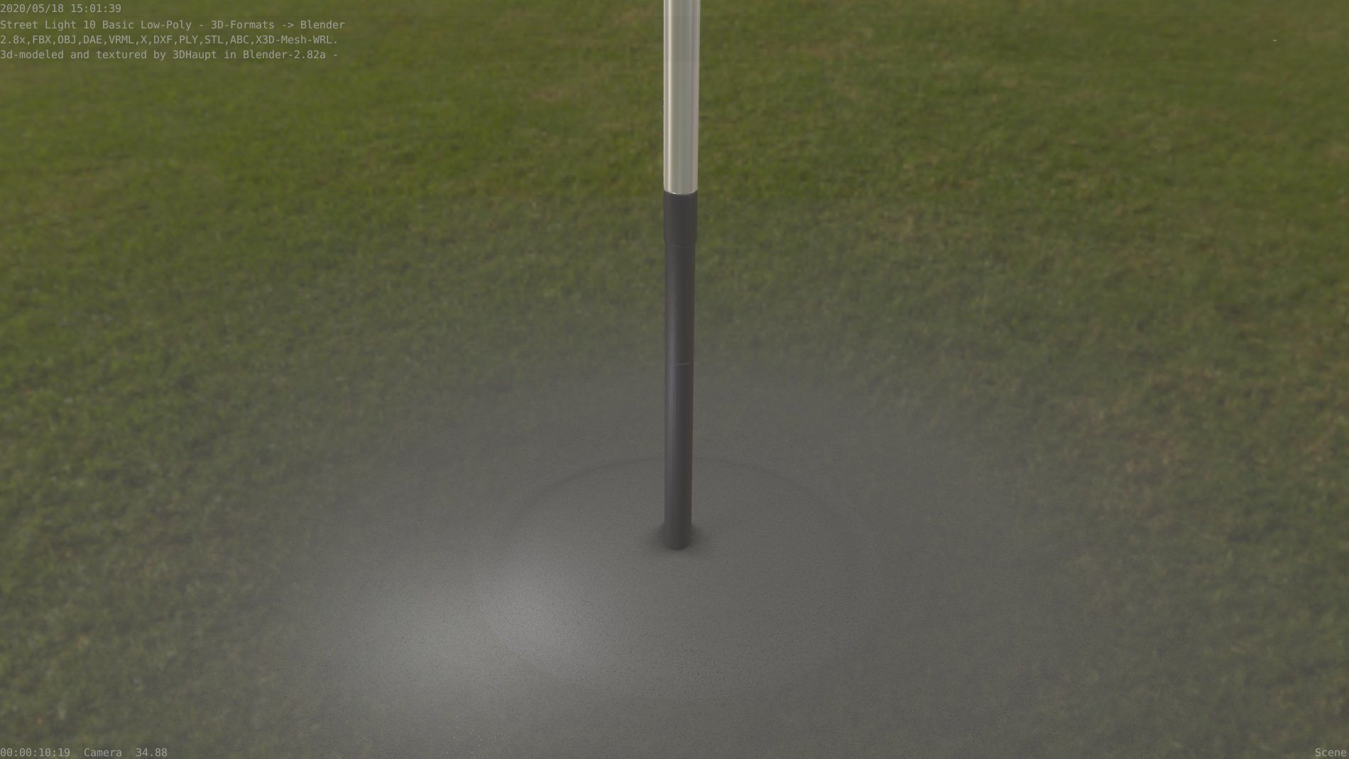 Street Light 10 Basic Low-Poly 390mm Low-poly 3D model_60