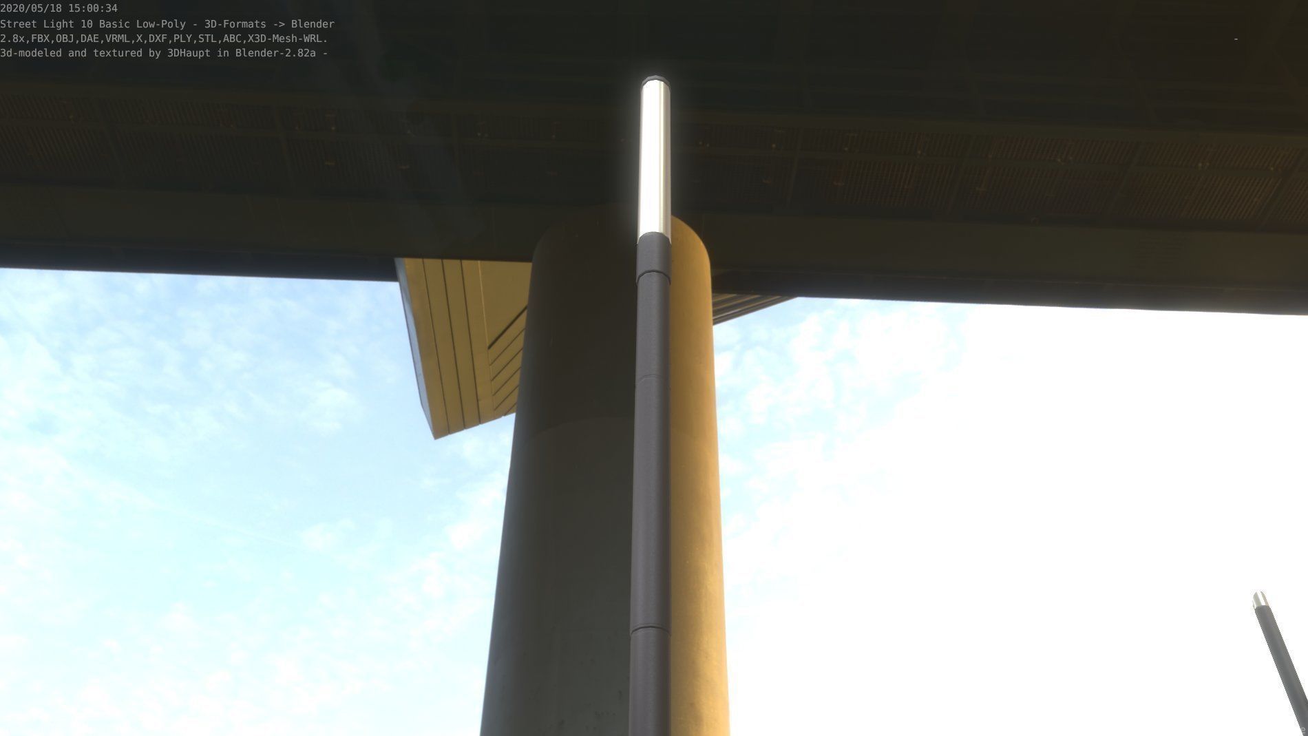 Street Light 10 Basic Low-Poly 390mm Low-poly 3D model_19