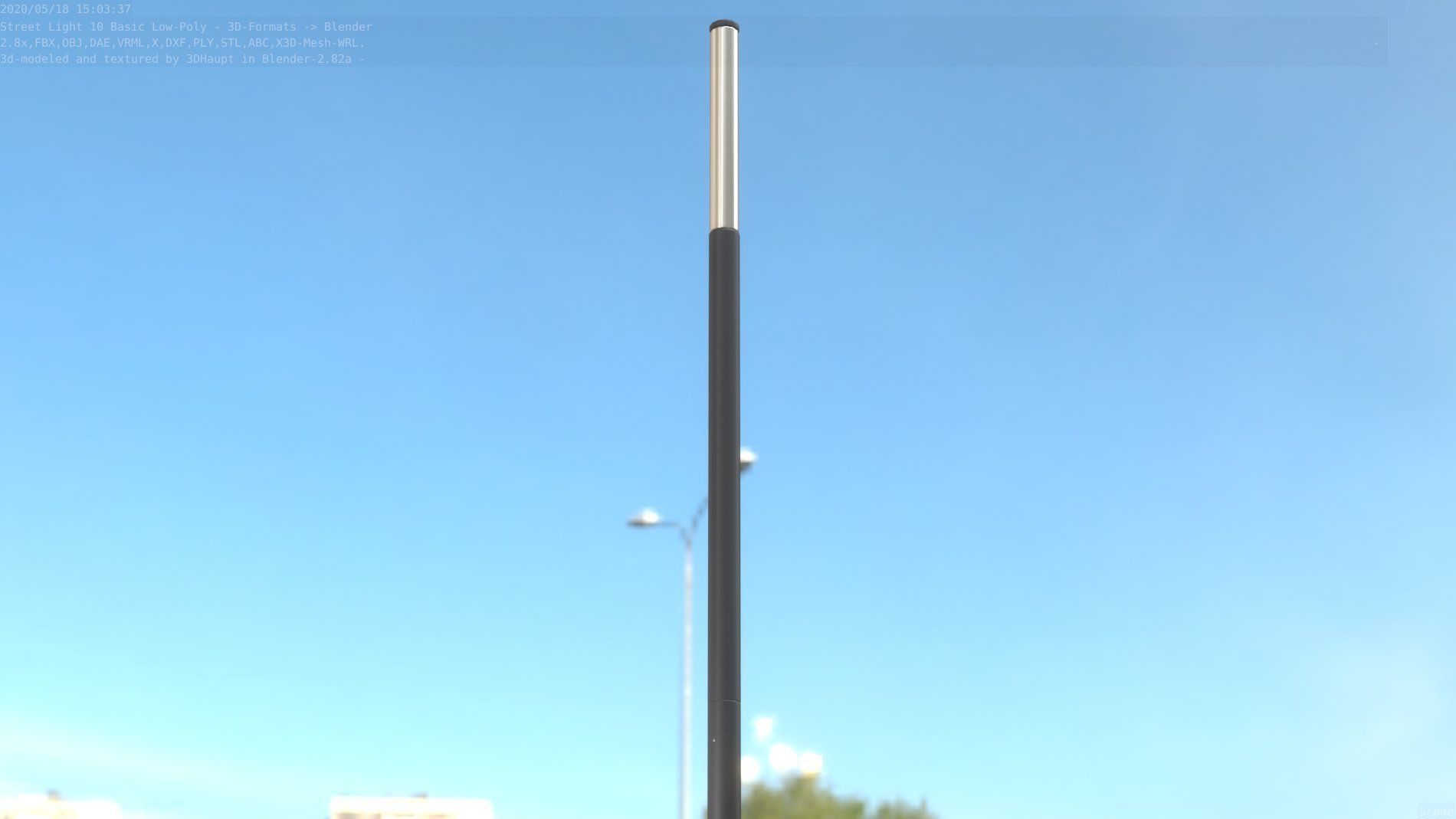 Street Light 10 Basic Low-Poly 535mm Low-poly 3D model_57