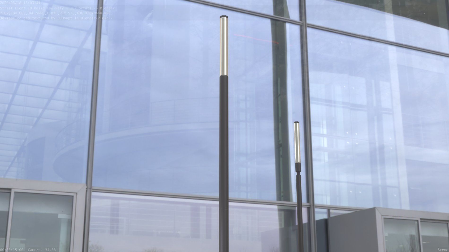 Street Light 10 Basic Low-Poly 535mm Low-poly 3D model_64