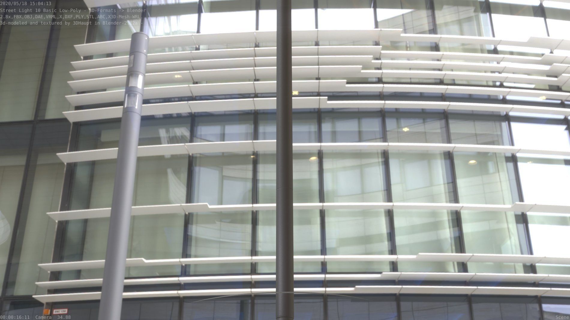 Street Light 10 Basic Low-Poly 535mm Low-poly 3D model_97