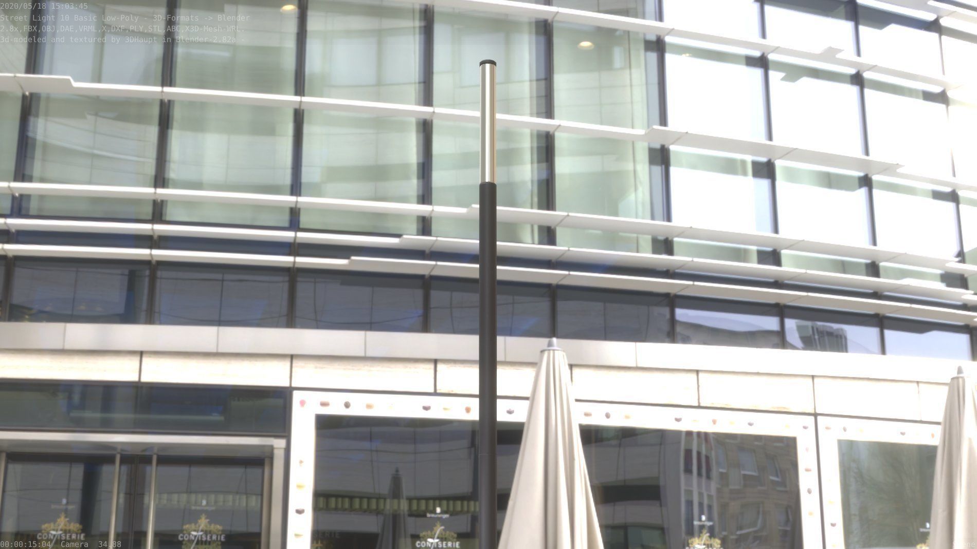 Street Light 10 Basic Low-Poly 535mm Low-poly 3D model_68