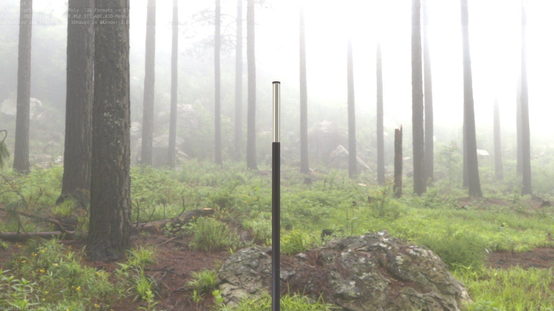 Street Light 10 Basic Low-Poly 535mm Low-poly 3D model_30